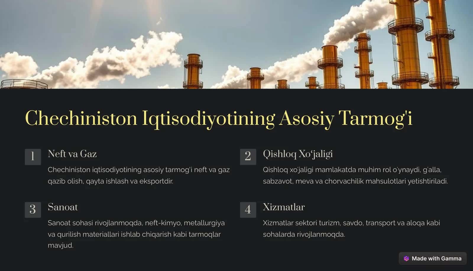 Chechiniston Iqtisodiyoti 3