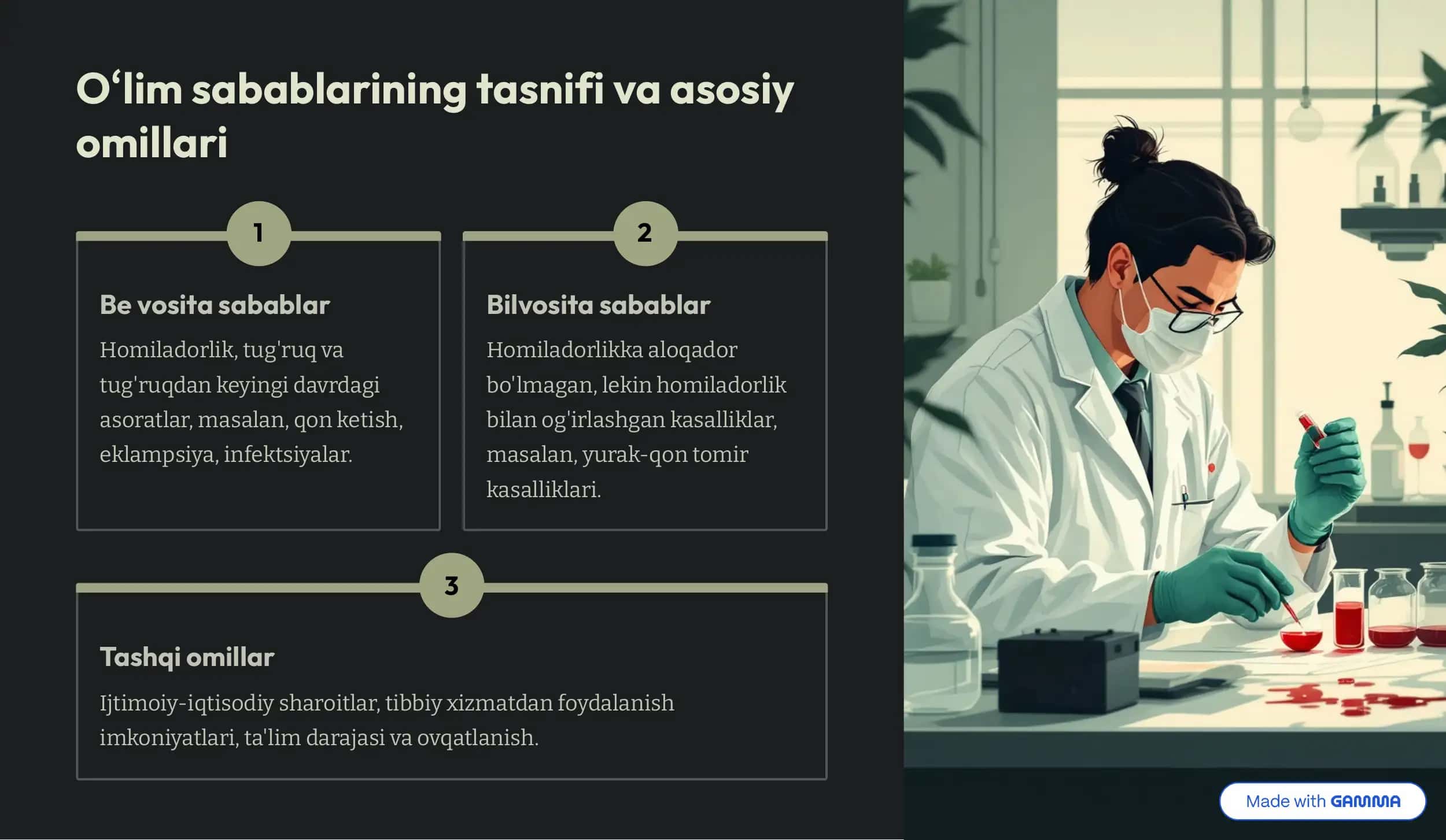 Patologik anatomiyada onalar o'limi: Muammo va yechimlar 3