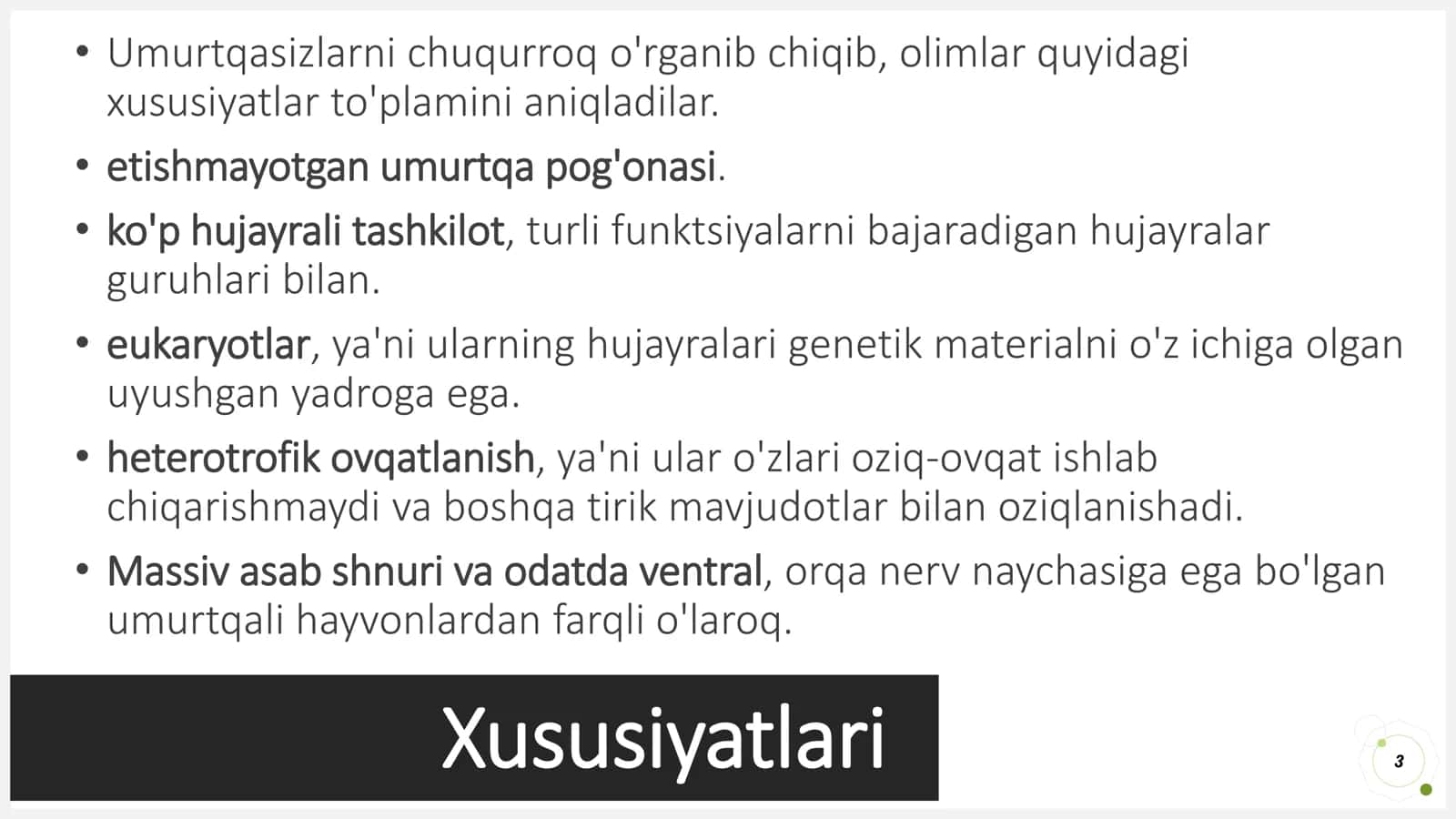 Umurtqasiz hayvonlar 3