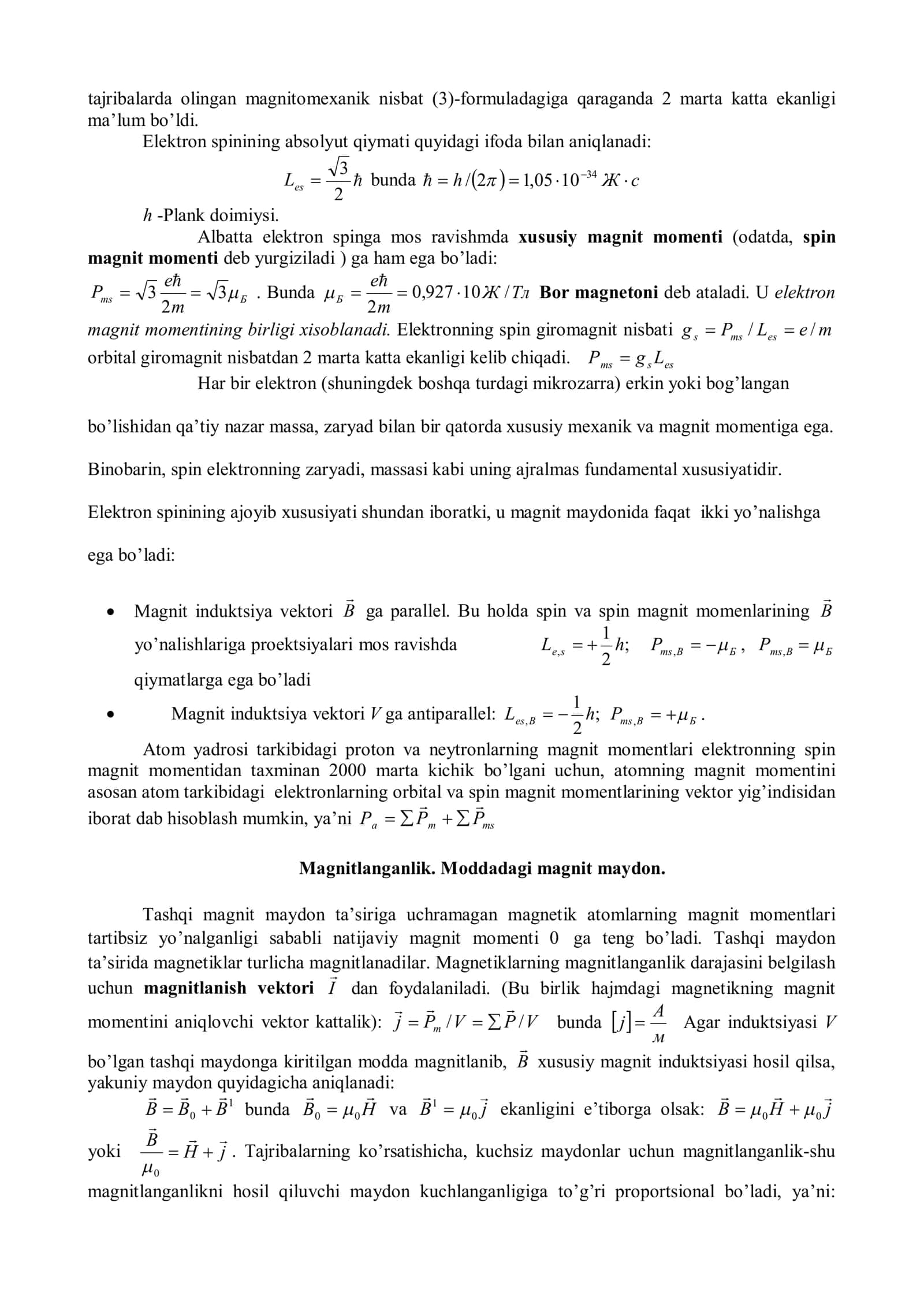 Elеktrоn vа аtоmning mаgnit mоmеntlаri 3