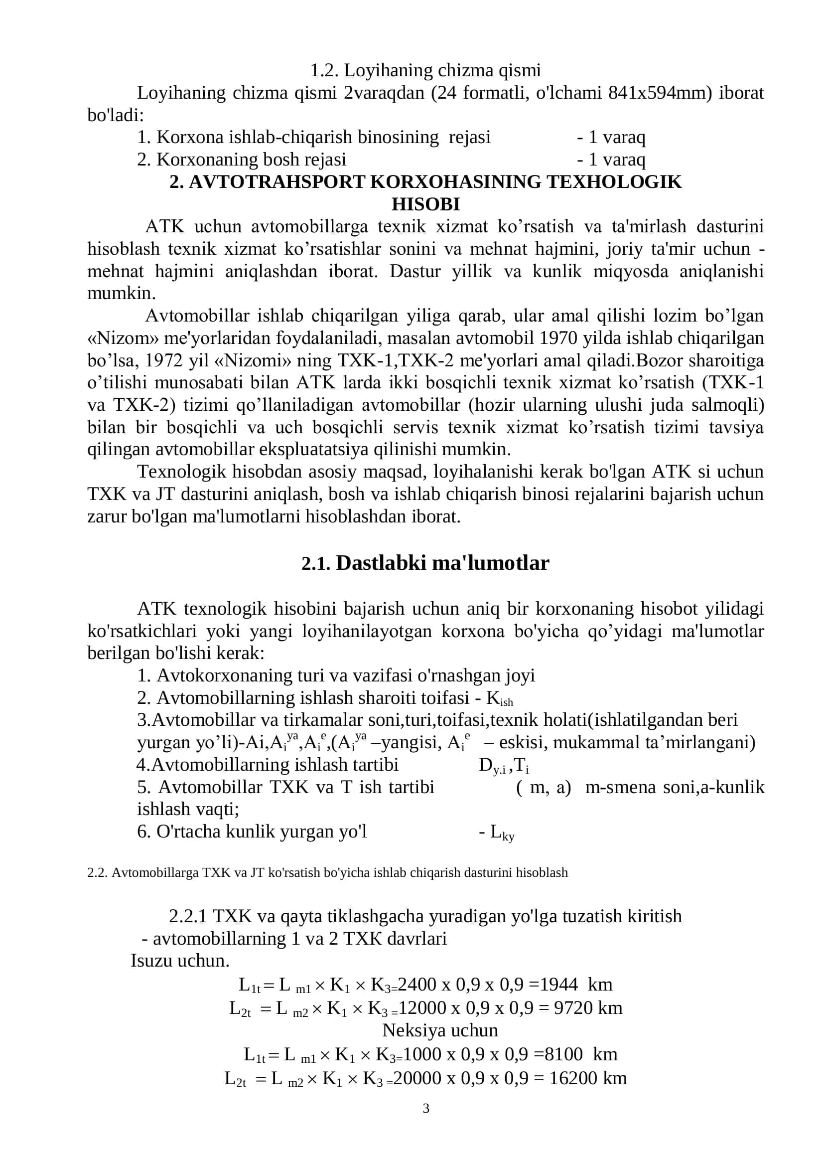 Avtotransport tarmog’i korxonalarini loyihalash 3