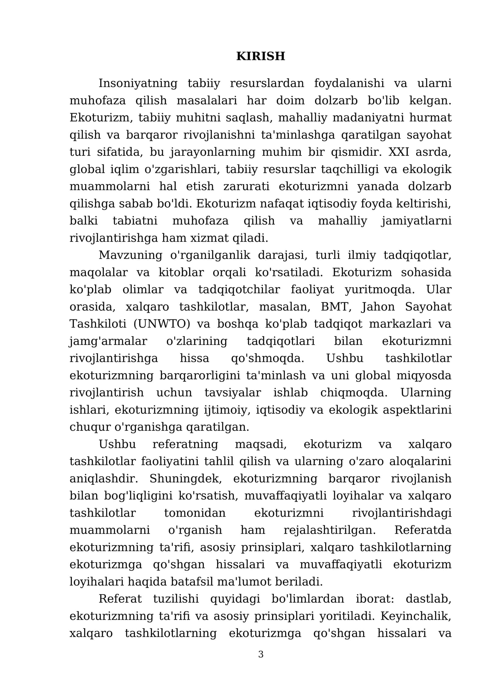 Ekoturizm va xalqaro tashkilotlar faoliyati 3