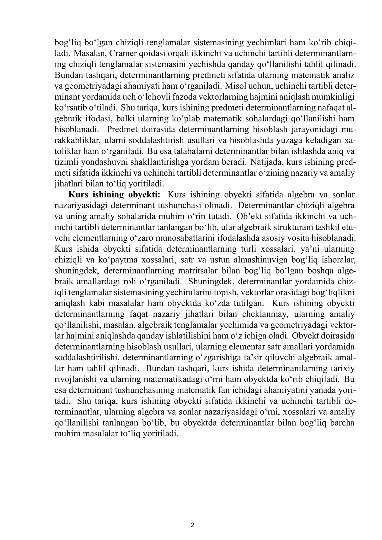 Kurs ishining maqsadi va vazifalari 3