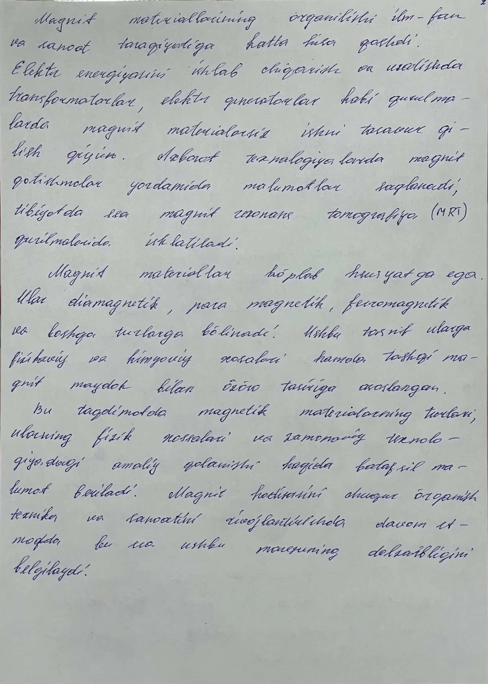 Mustaqil ish Magnitlarni turlari 3