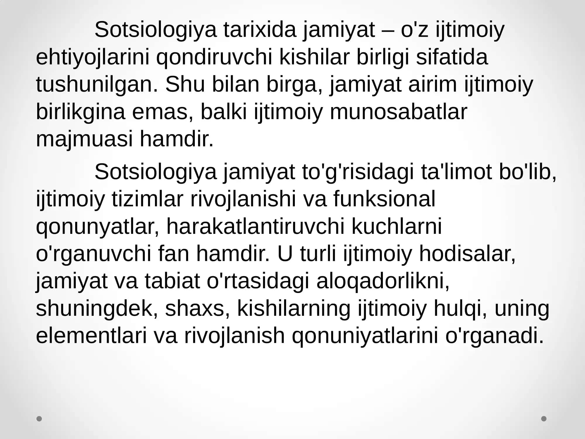 Jamiyat yaxlit tizim sifatida 3