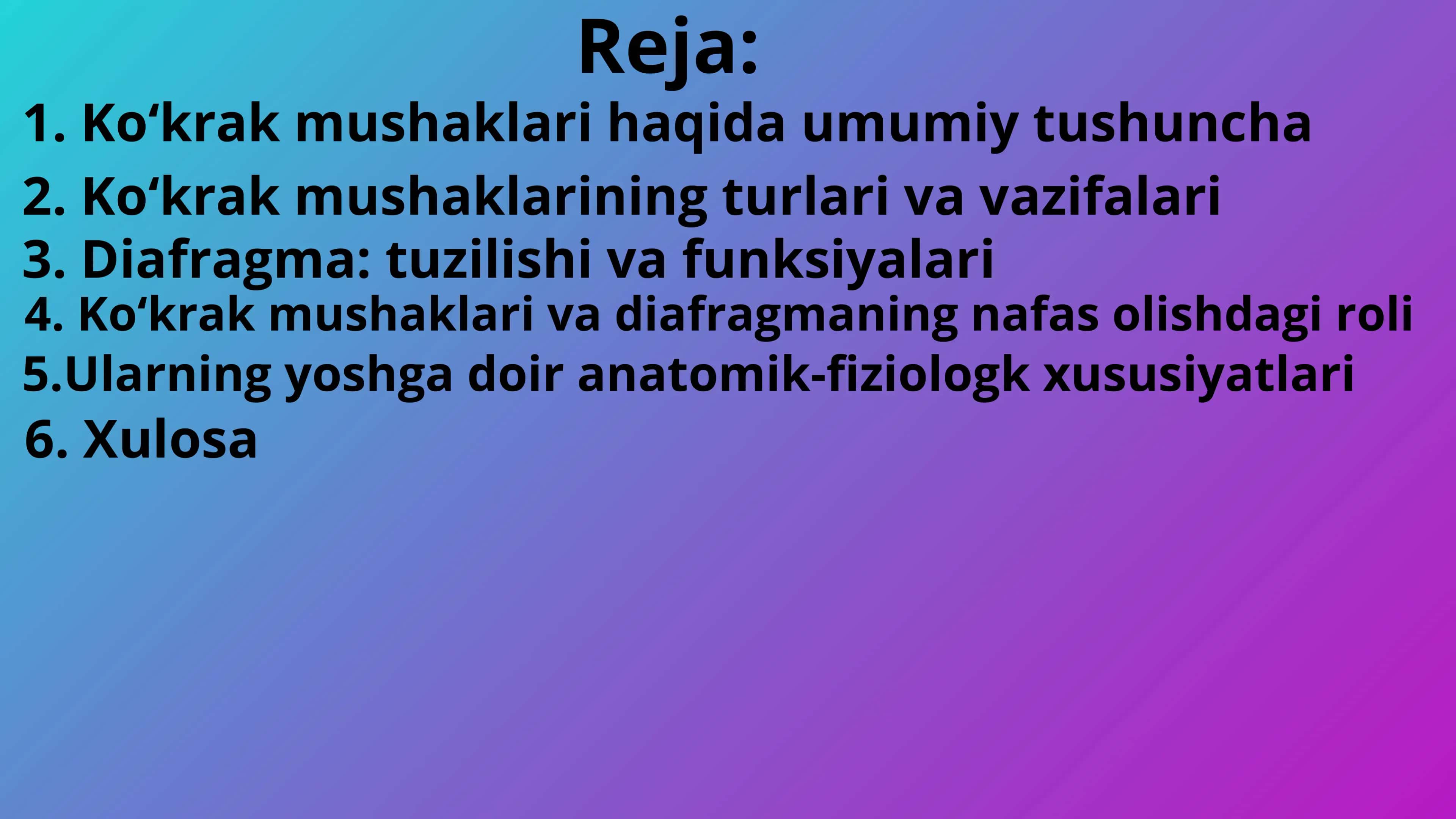 Koʻkrak mushaklari. Diafgrama. Ularning yoshga qarab oʻzgarishi 3
