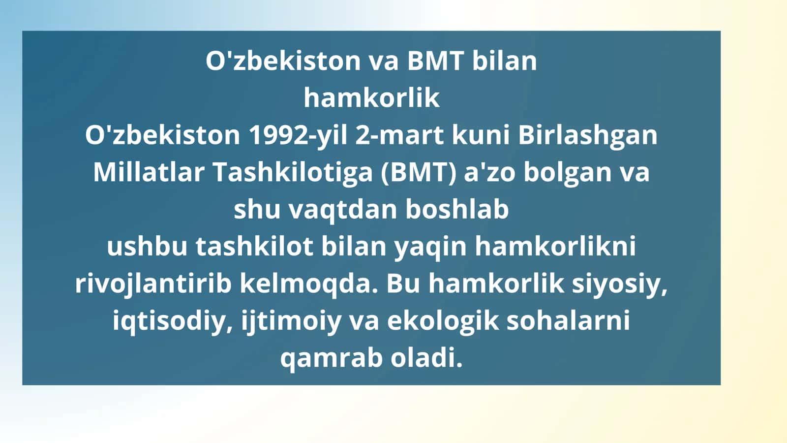 O'zbekistonning xalqaro hamkorlikdagi o'rni va ahamiyati 3