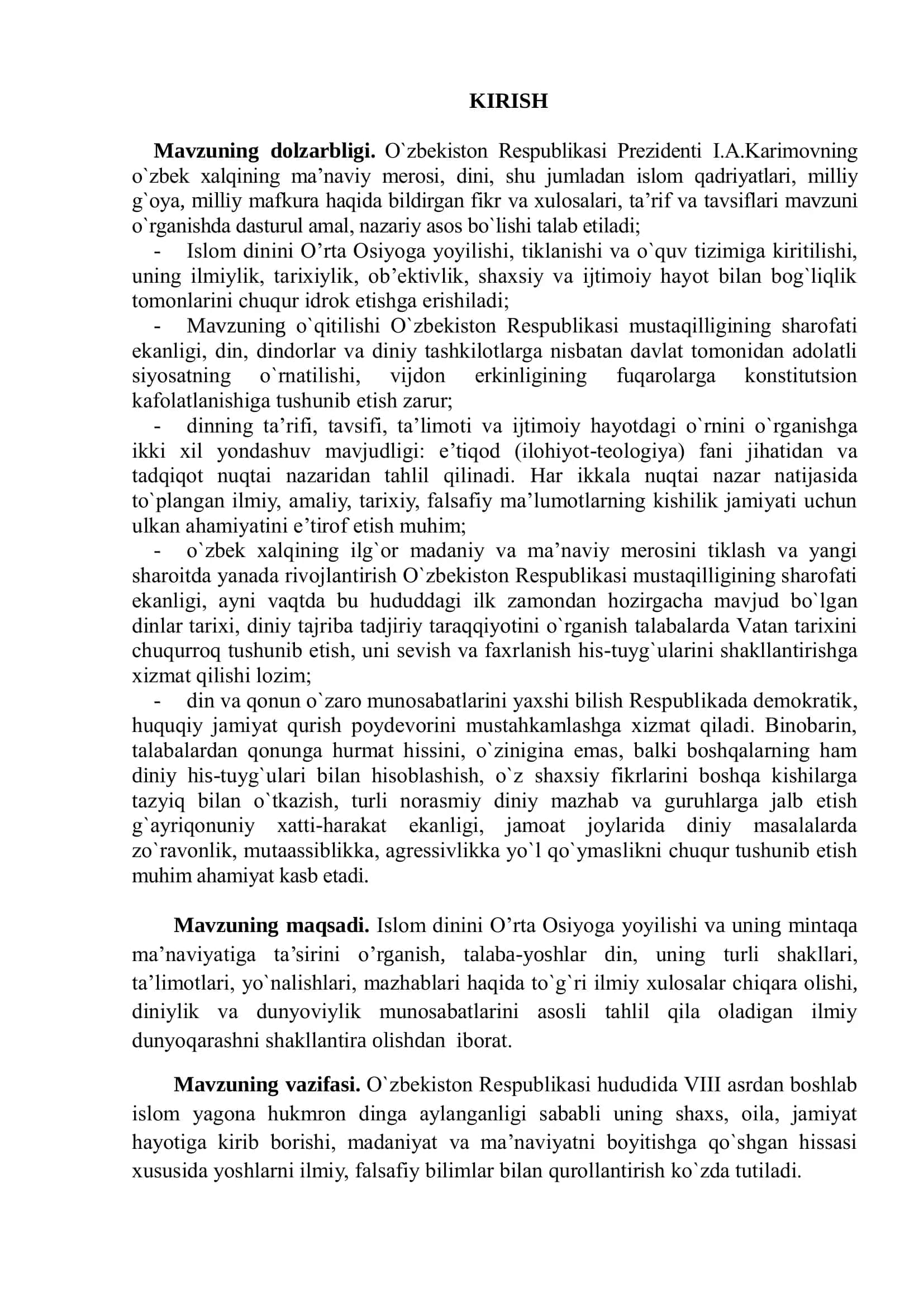 Islom dinining O’rta Osiyoga yoyilishi va uning mintaqa ma’naviyatiga ta’siri 3