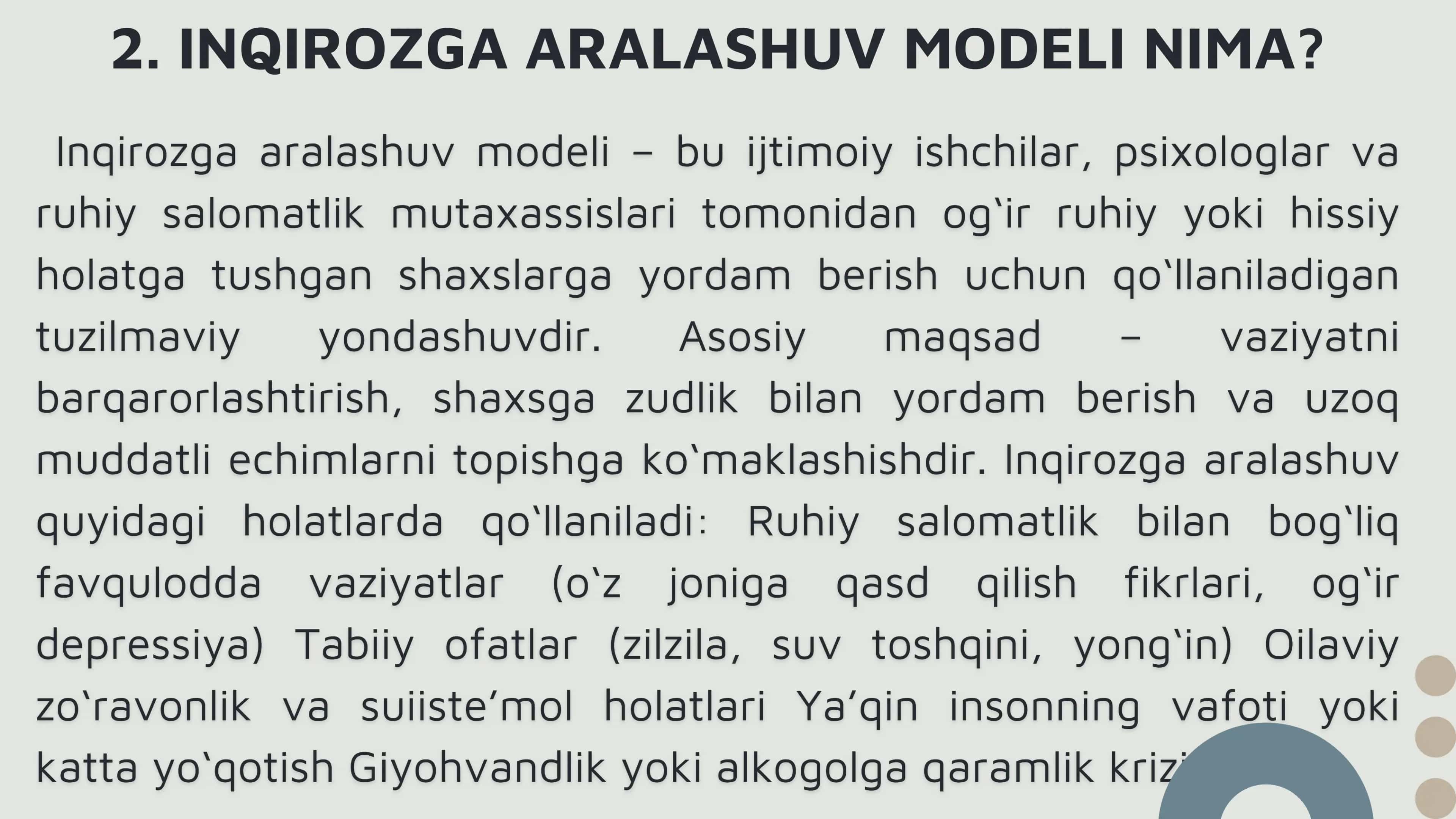 IJTIMOIY ISH AMALIYOTIDA INQIROZGA ARALASHUV MODELI 3