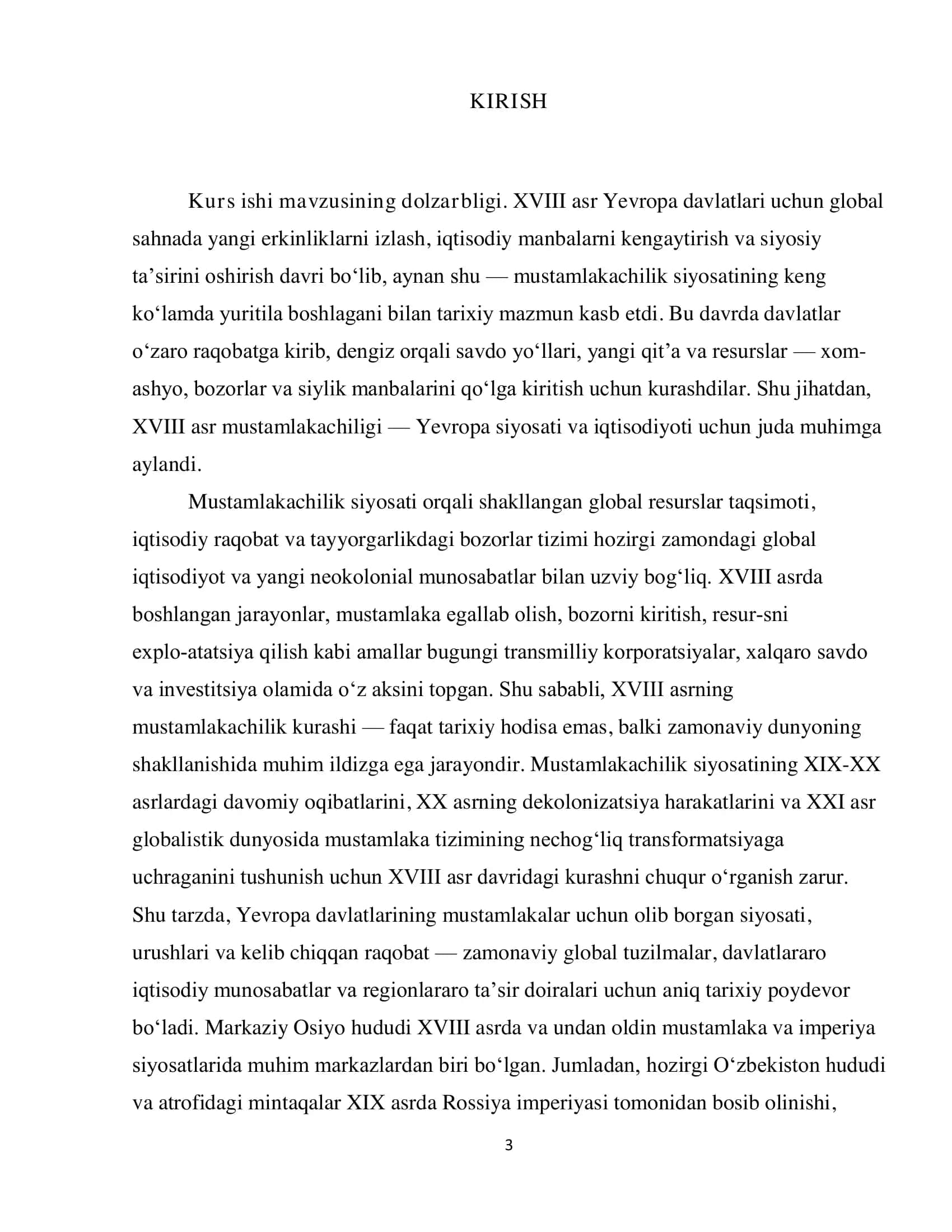 YEVROPA DAVLATLARINING MUSTAMLAKALAR UCHUN KURASHI (XVIII ASR) 3