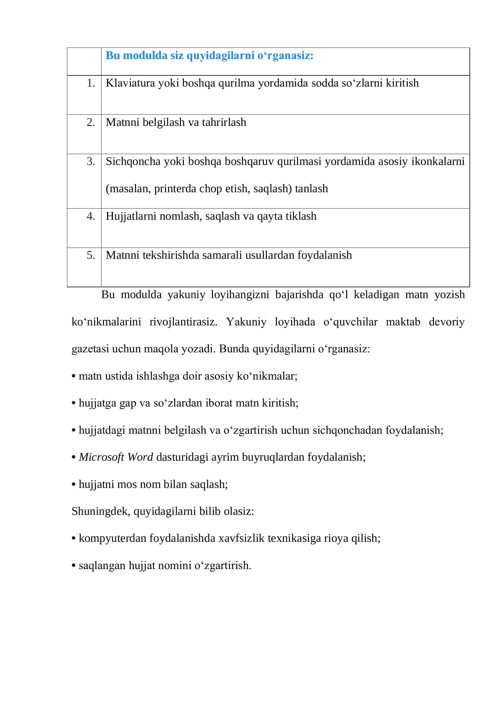5-SINFLAR UCHUN “Matnli hujjat bilan ishlashni boshlash” 3