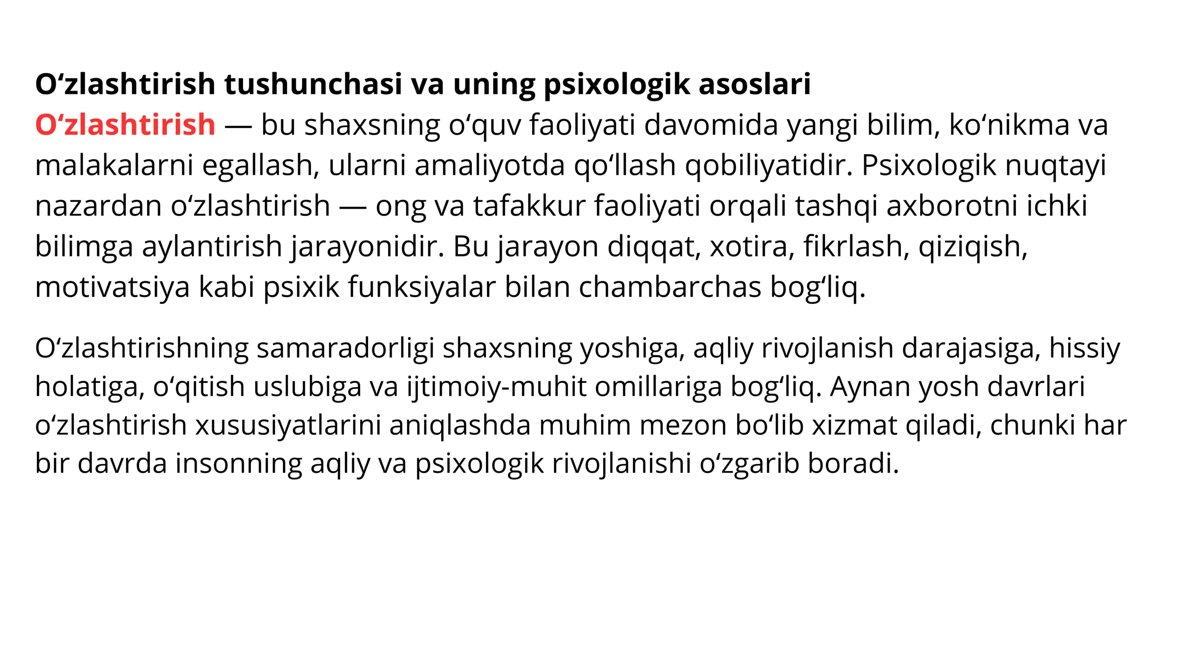 Turli yosh davrlarida o‘zlashtirish xususiyatlari 3