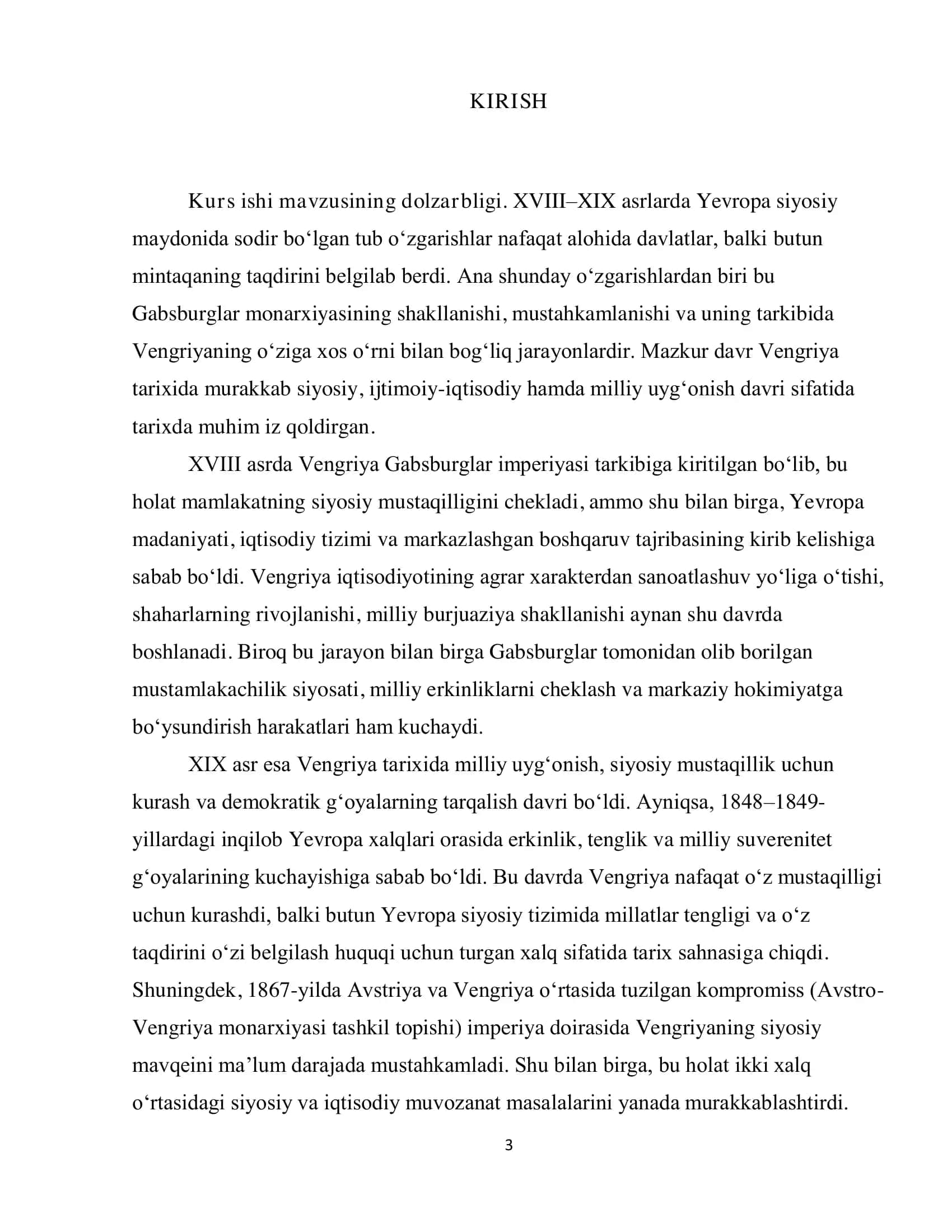 VENGRIYA GABSBURGLAR MONARXIYASI TARKIBIDA (XVIII–XIX ASRLAR) 3