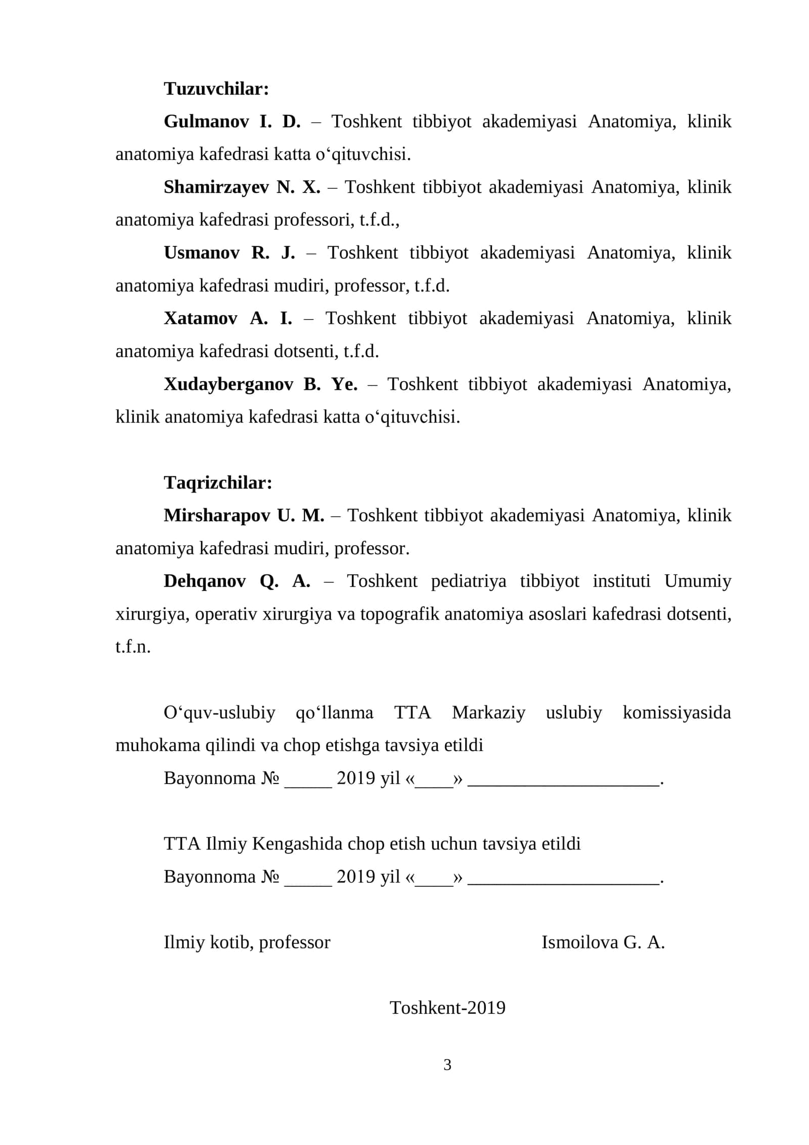 KLINIK ANATOMIYASI O'quv-uslubiy qo'llanma 3