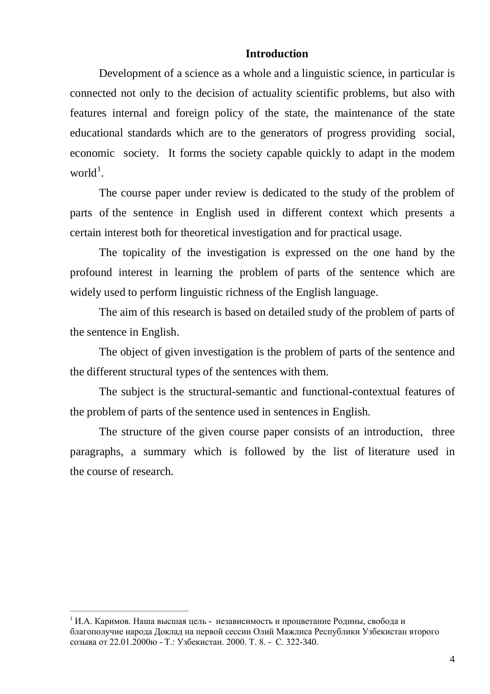 Parts of the sentence 3