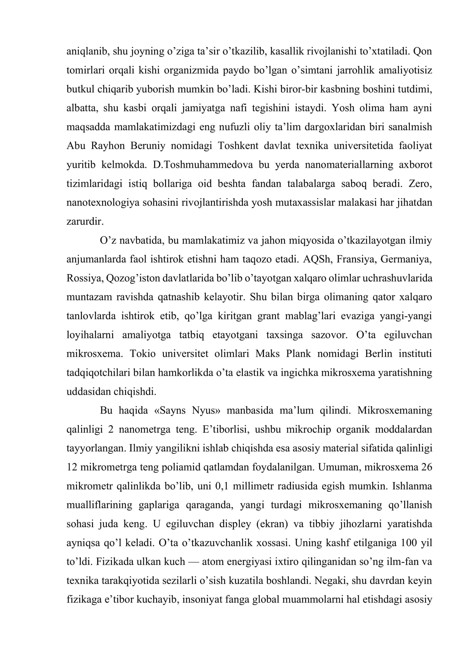 Nano o’lchamli yupqa qatlamlarning tuzilishi va xossalari 3