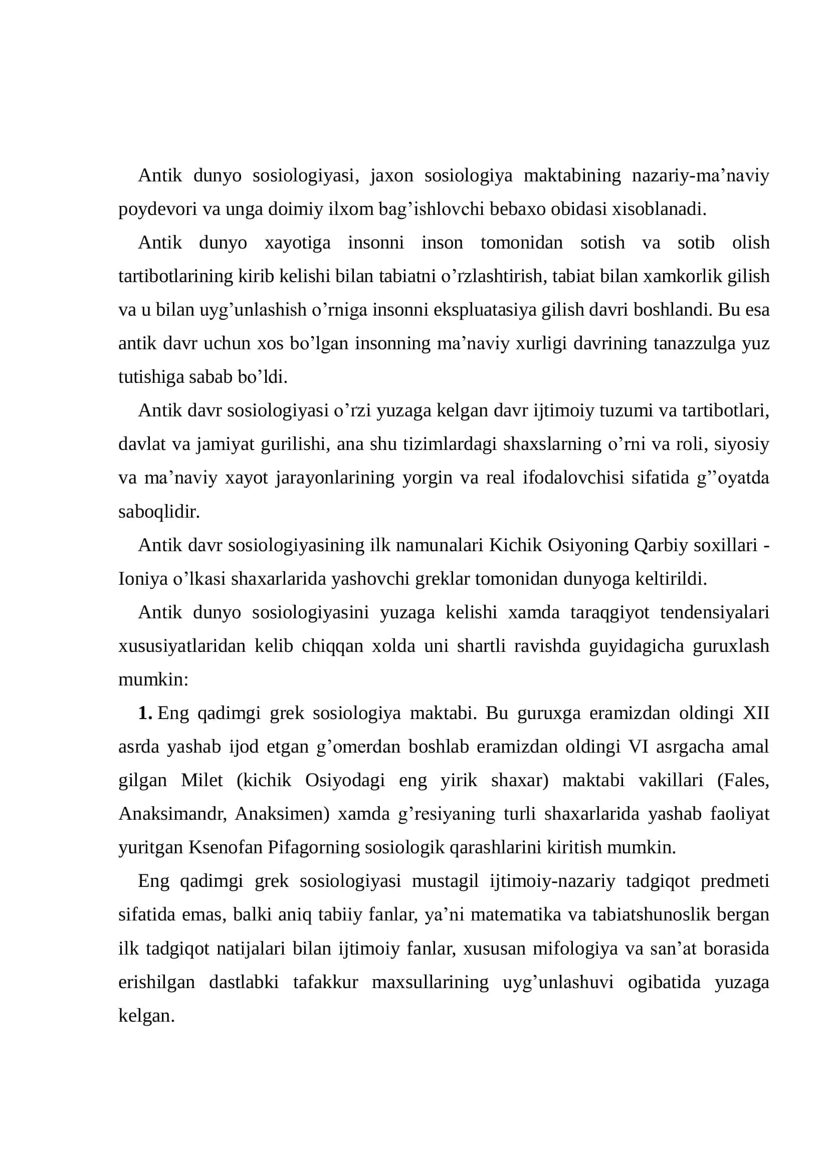 Antik Dunyo Sotsiologiyasi 3