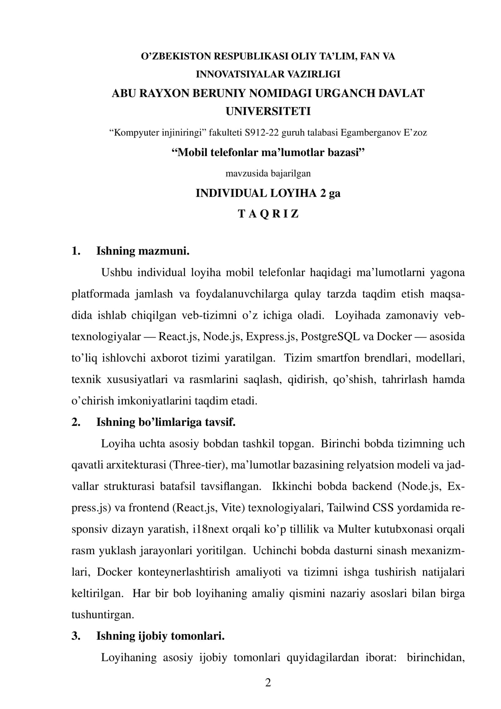 Mobil telefonlar ma’lumotlar bazasi 3
