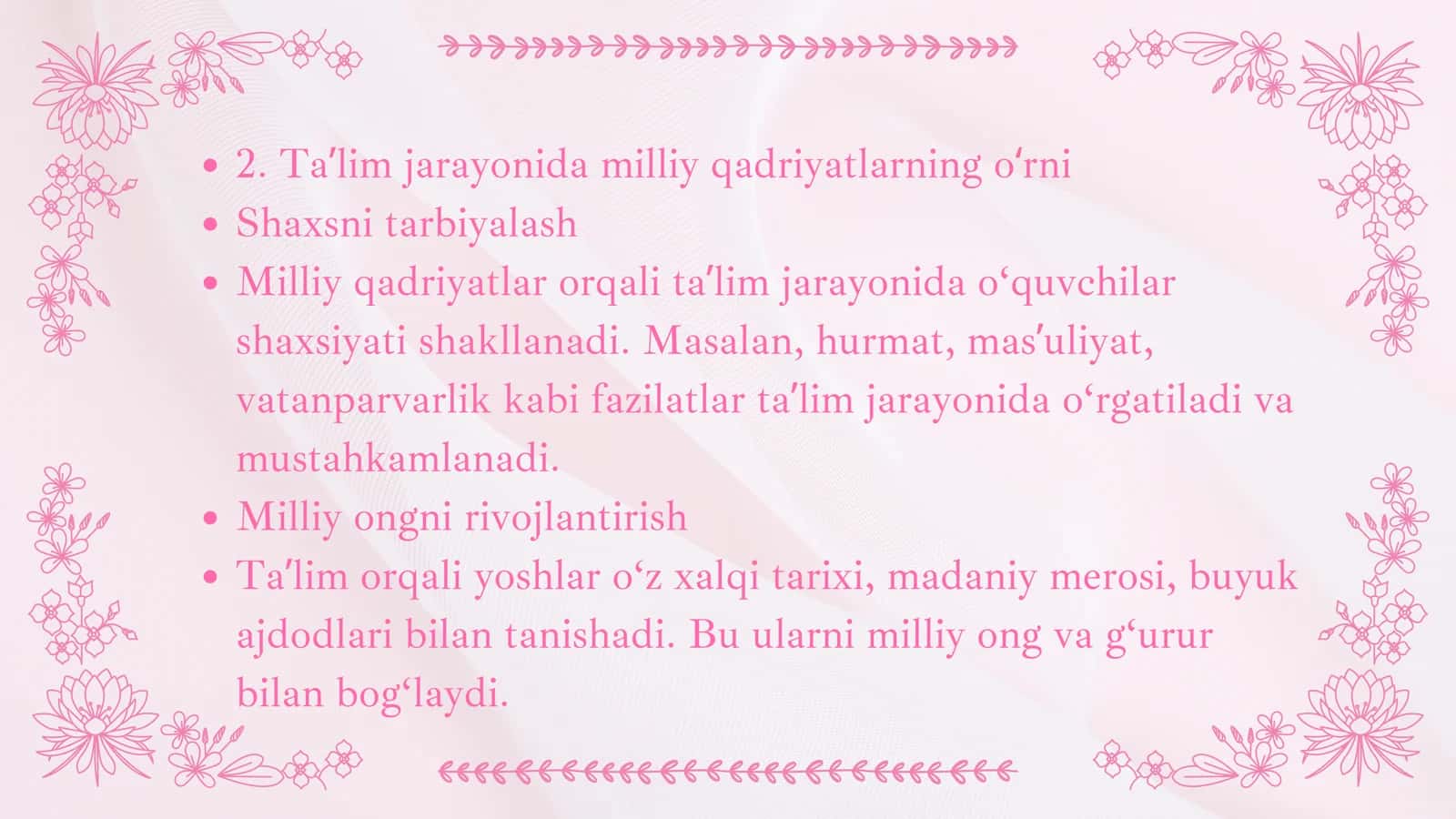 Milliy qadriyatlarning o'rni ta'lim jarayonida 3