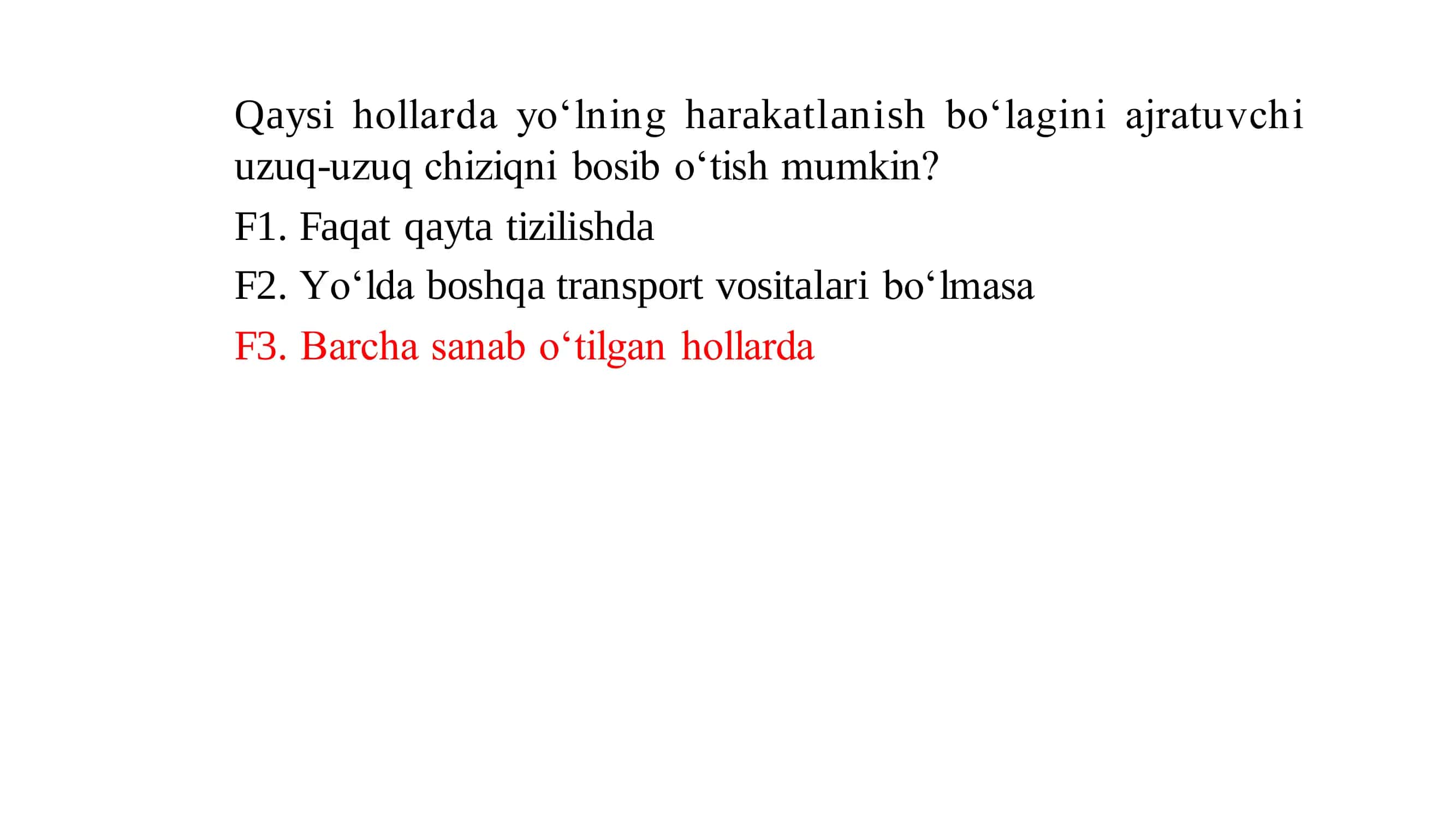 Avtotest haydovchilik imtihoniga tayyorgarlik ko'ruvchilar uchun 3