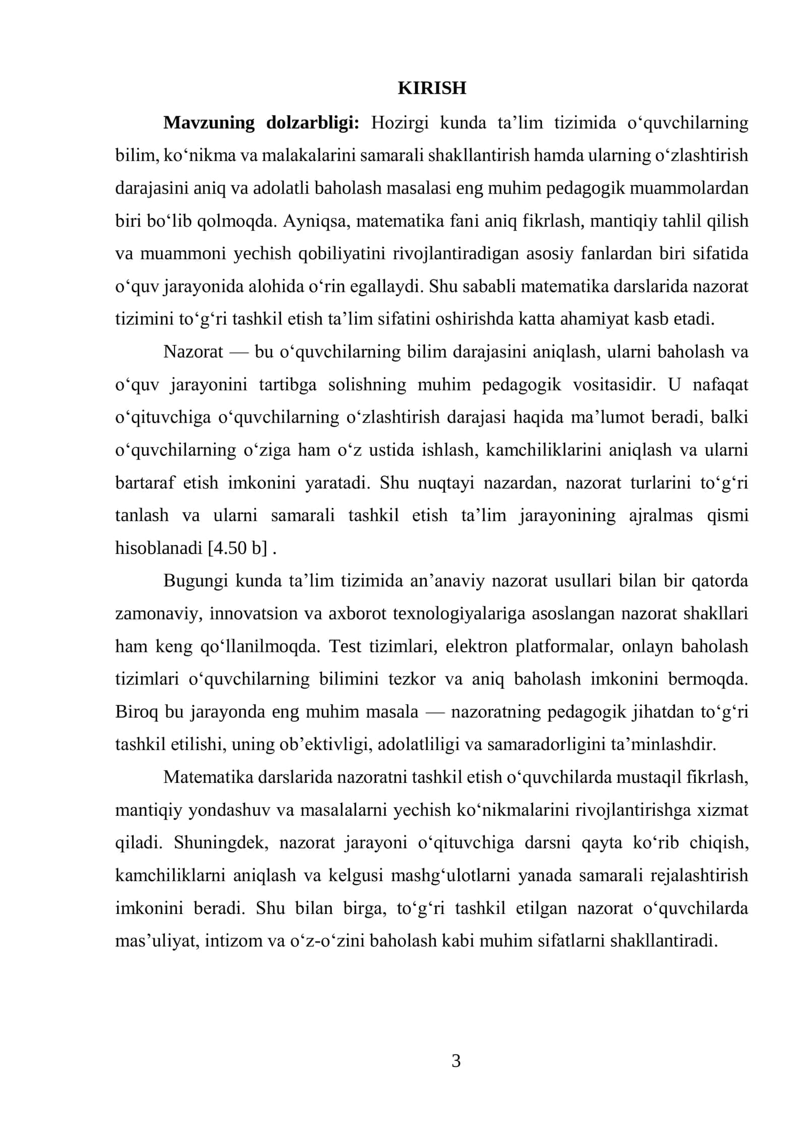 MATEMATIKAGA DARSIDA NAZORAT TURLARI VA UNI TASHKIL ETISH 3