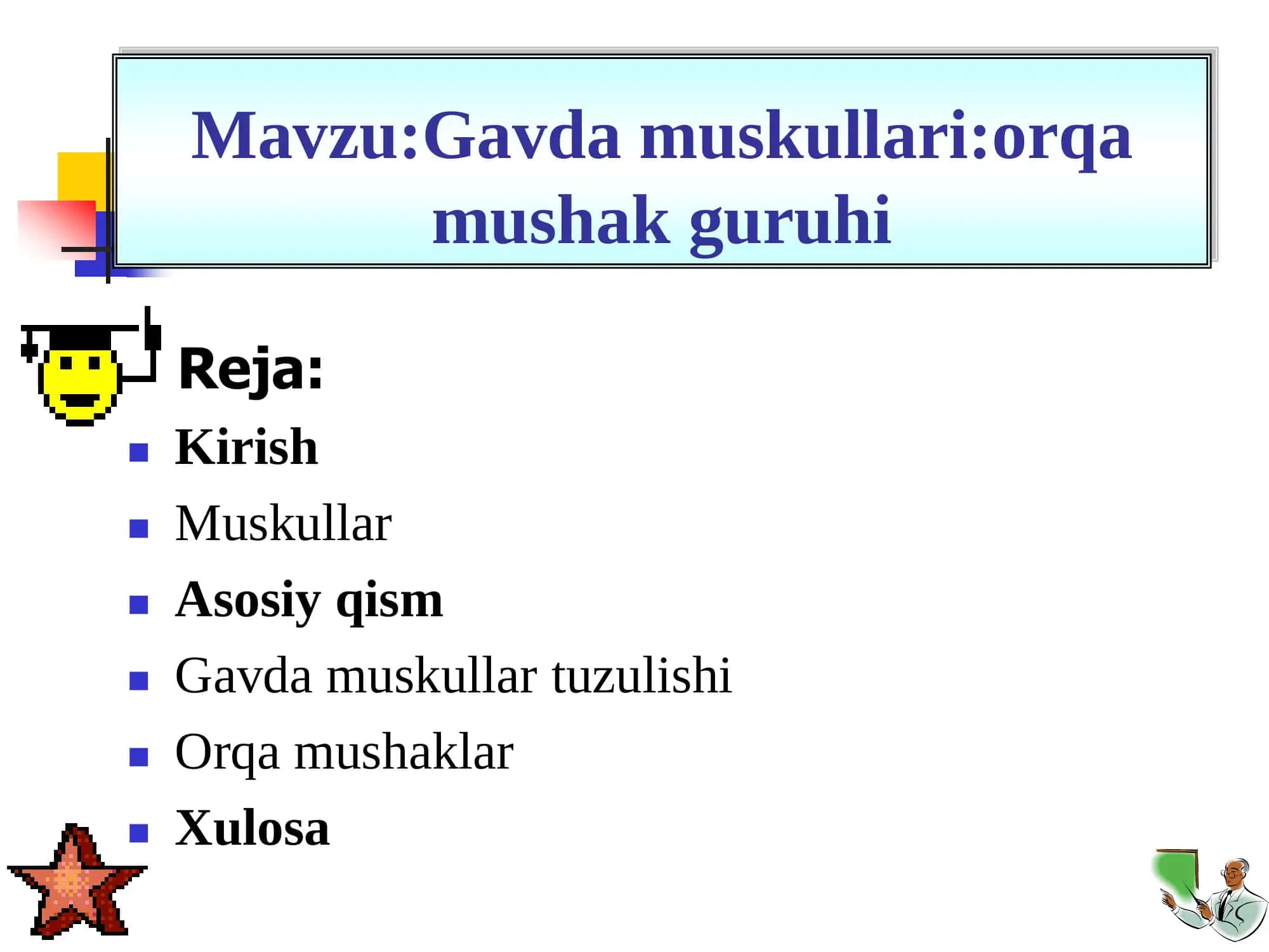Gavda muskullari: orqa mushak guruhi 3