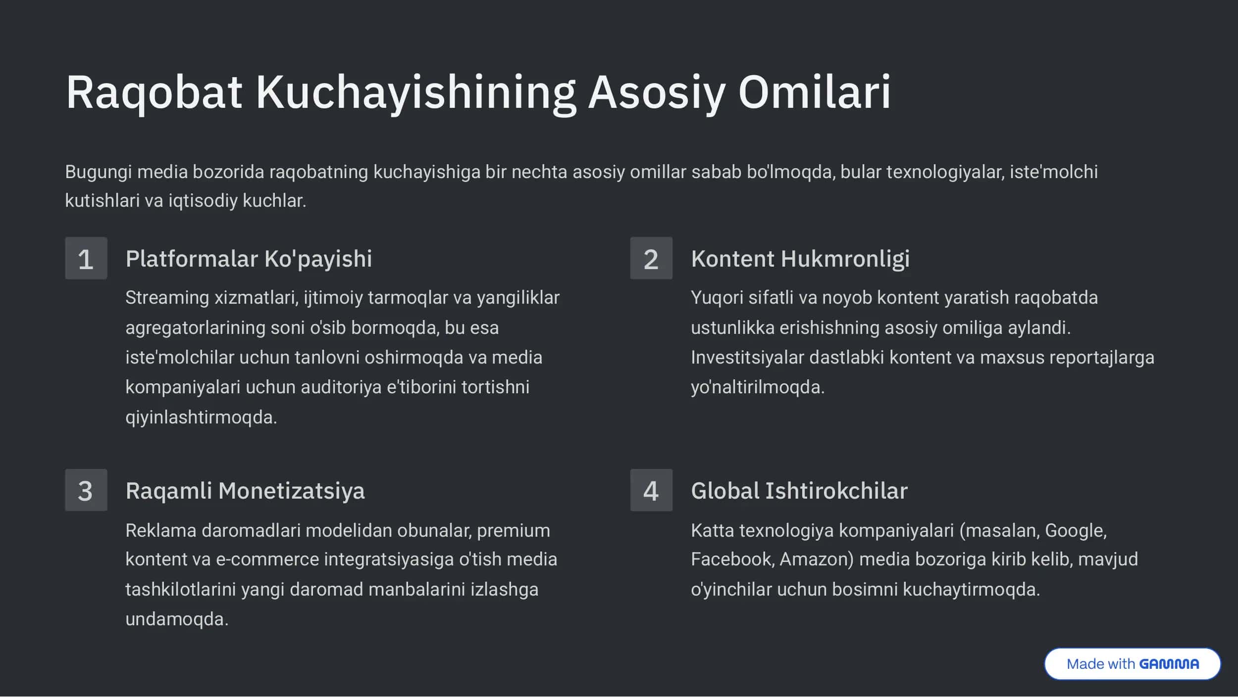 Jahonmedia va Axborot Makonida Raqobat Muhiti 3