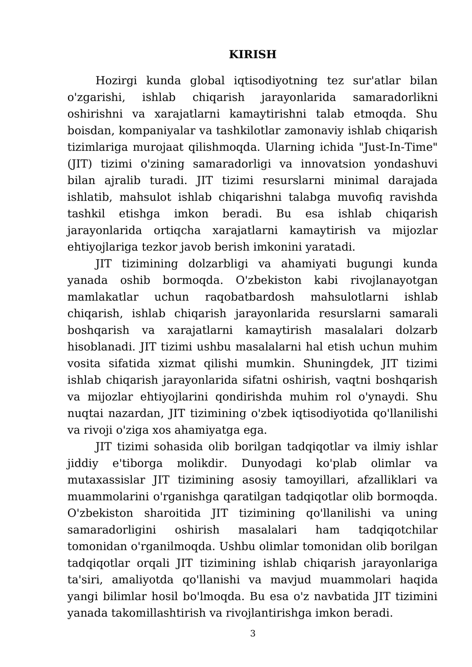 JIT O'z baqtida(tochno v srkok) tizimi. JIT -logikasi 3