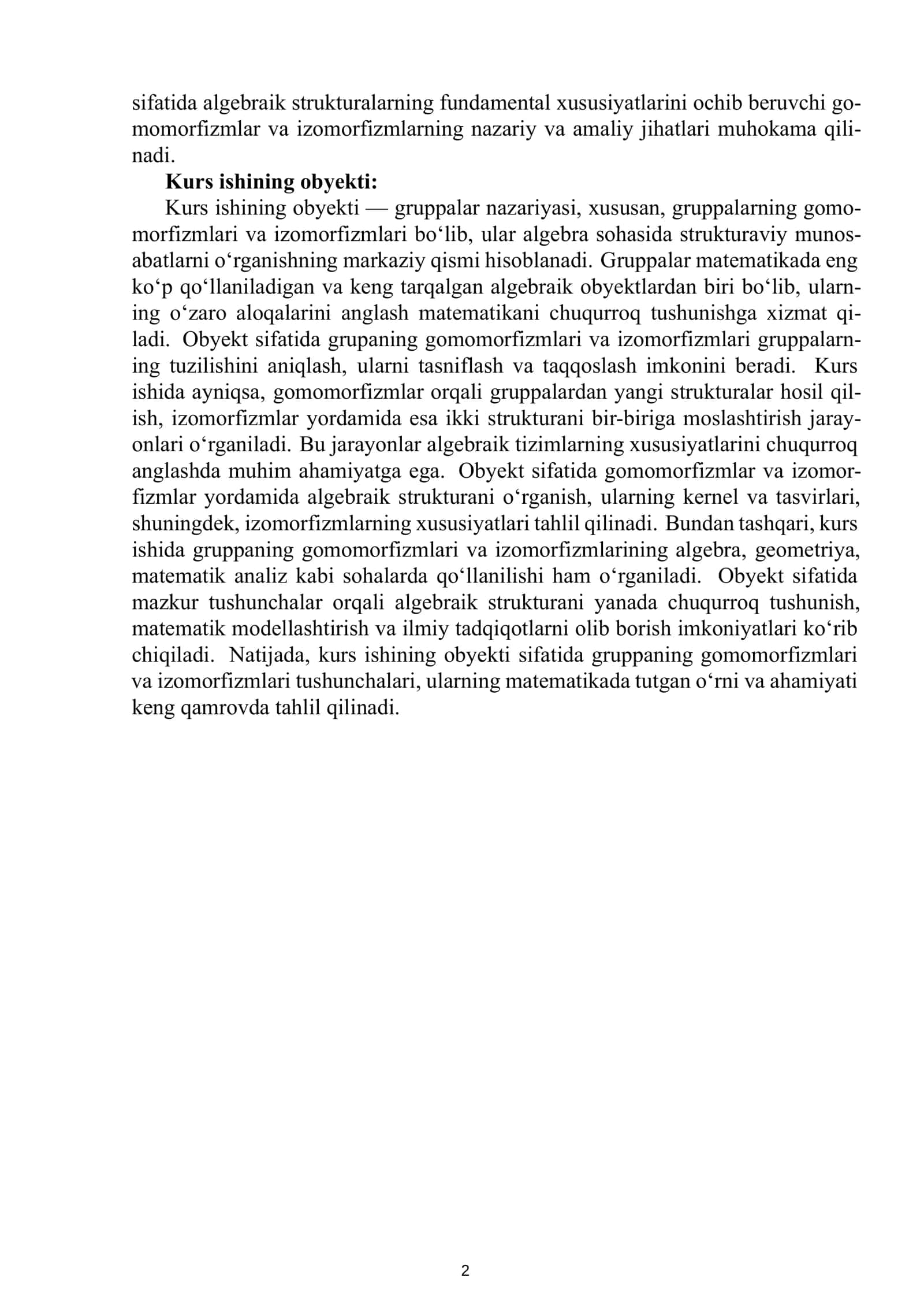 Guruhlar o‘rtasidagi Gomomorfizm va Izomorfizm 3
