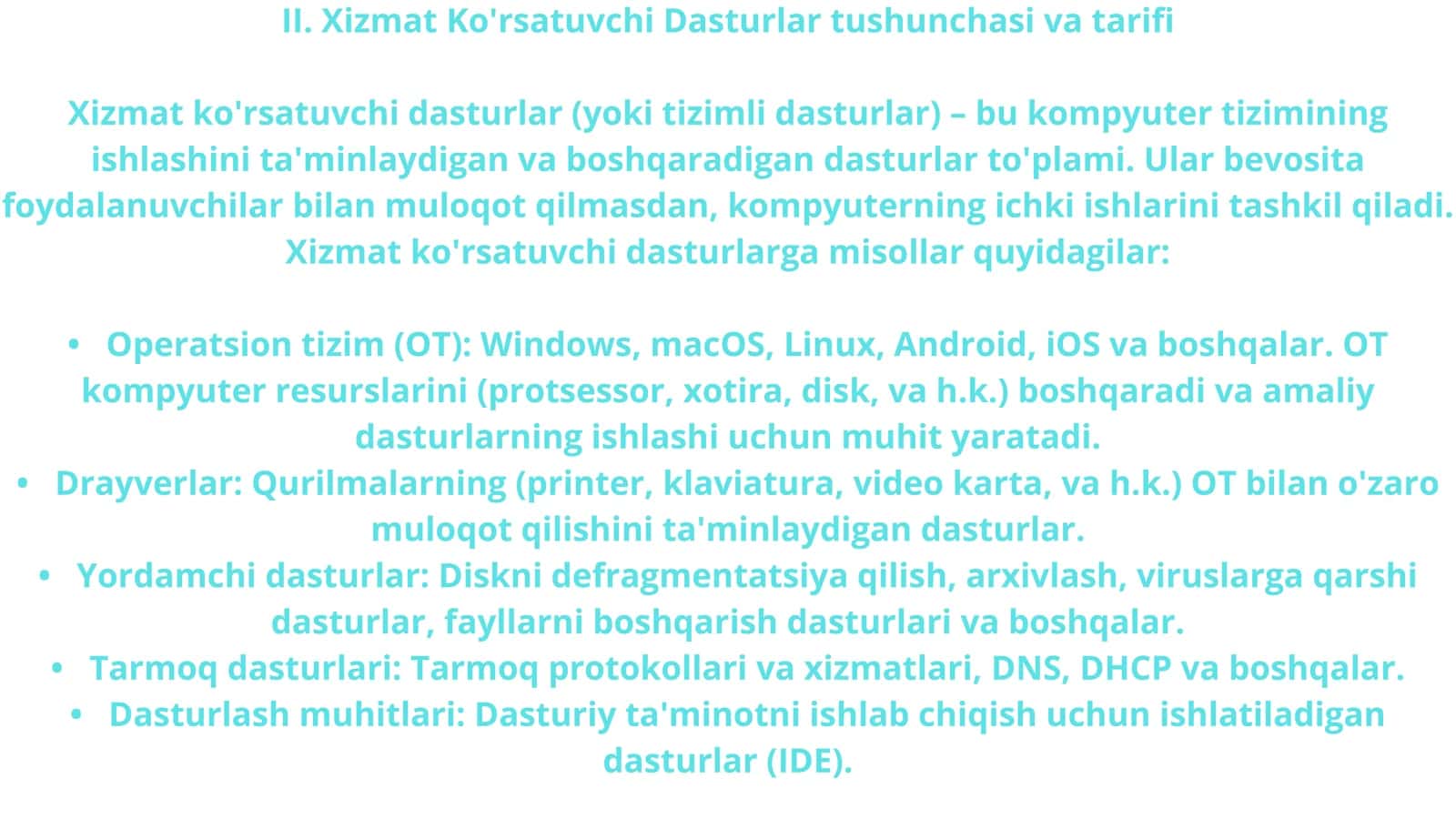 Xizmat Ko'rsatuvchi Dasturlar 3