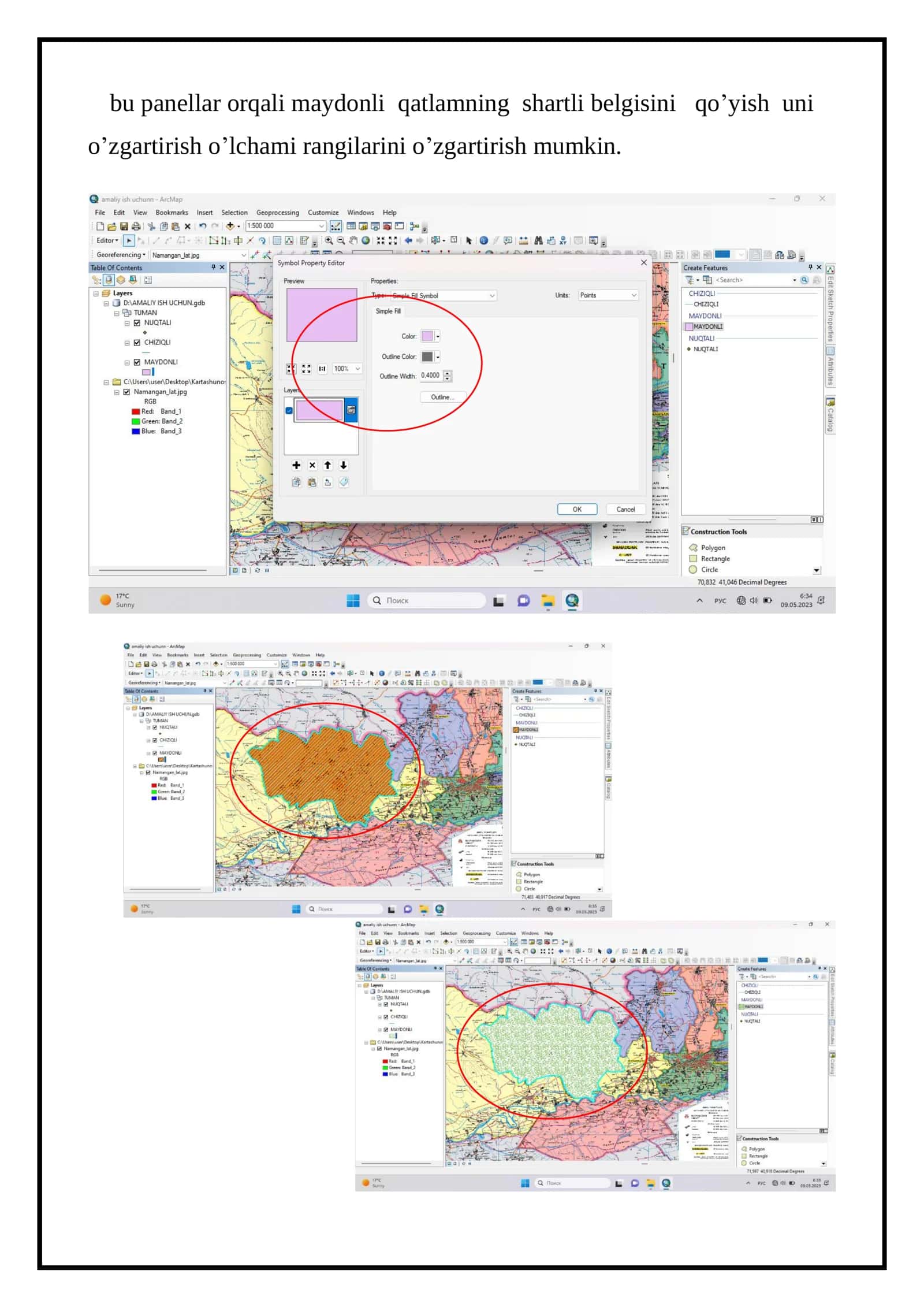 ArcMap ilovasida maydonli qatlamlar bilan ishlash 3
