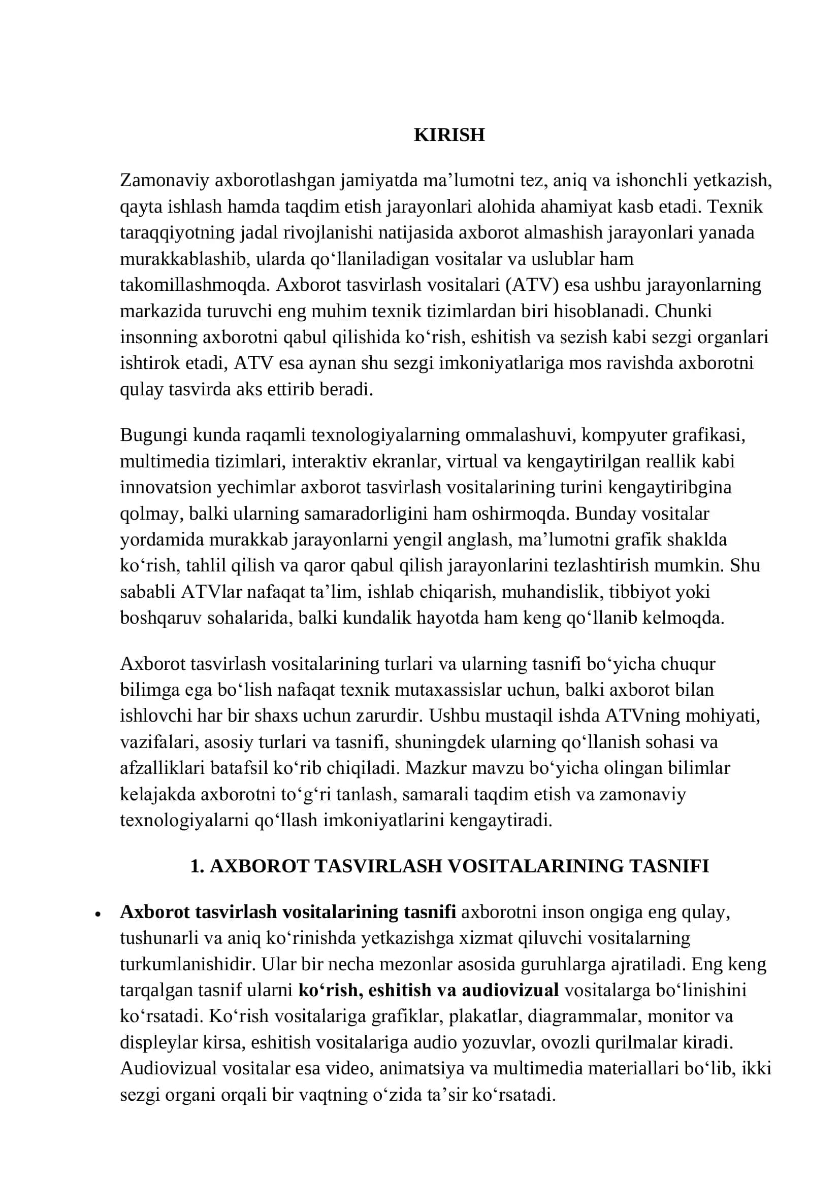 Axborot tasvirlash vositalarning turlari (ATV tasnifi) 3