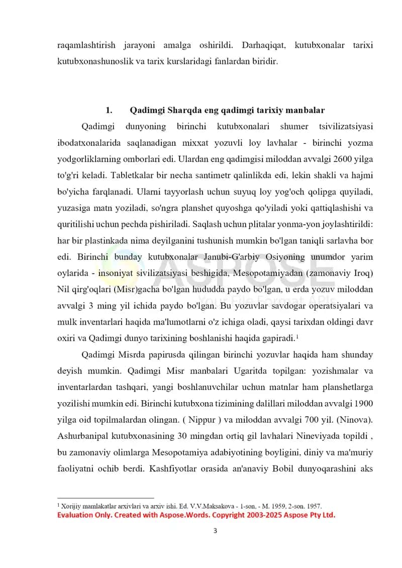 QADIMGI DAVR MANBASHUNOSLIGI 3