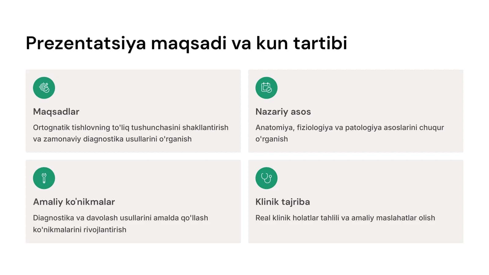 Ortognatik tishlov belgilari. 3