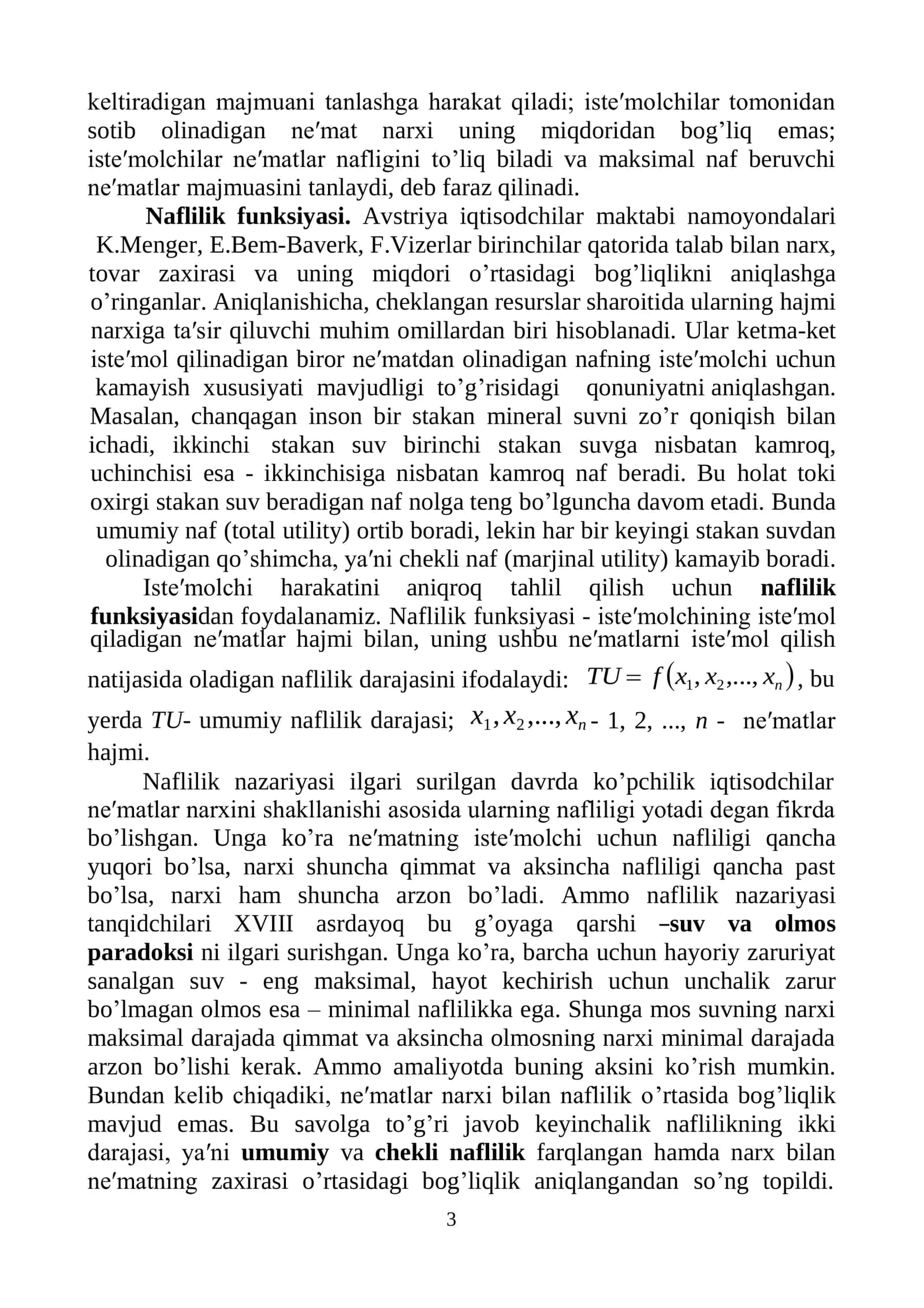 Iste′molchi Tushunchasi va Ne′matlarning Daromadi 3