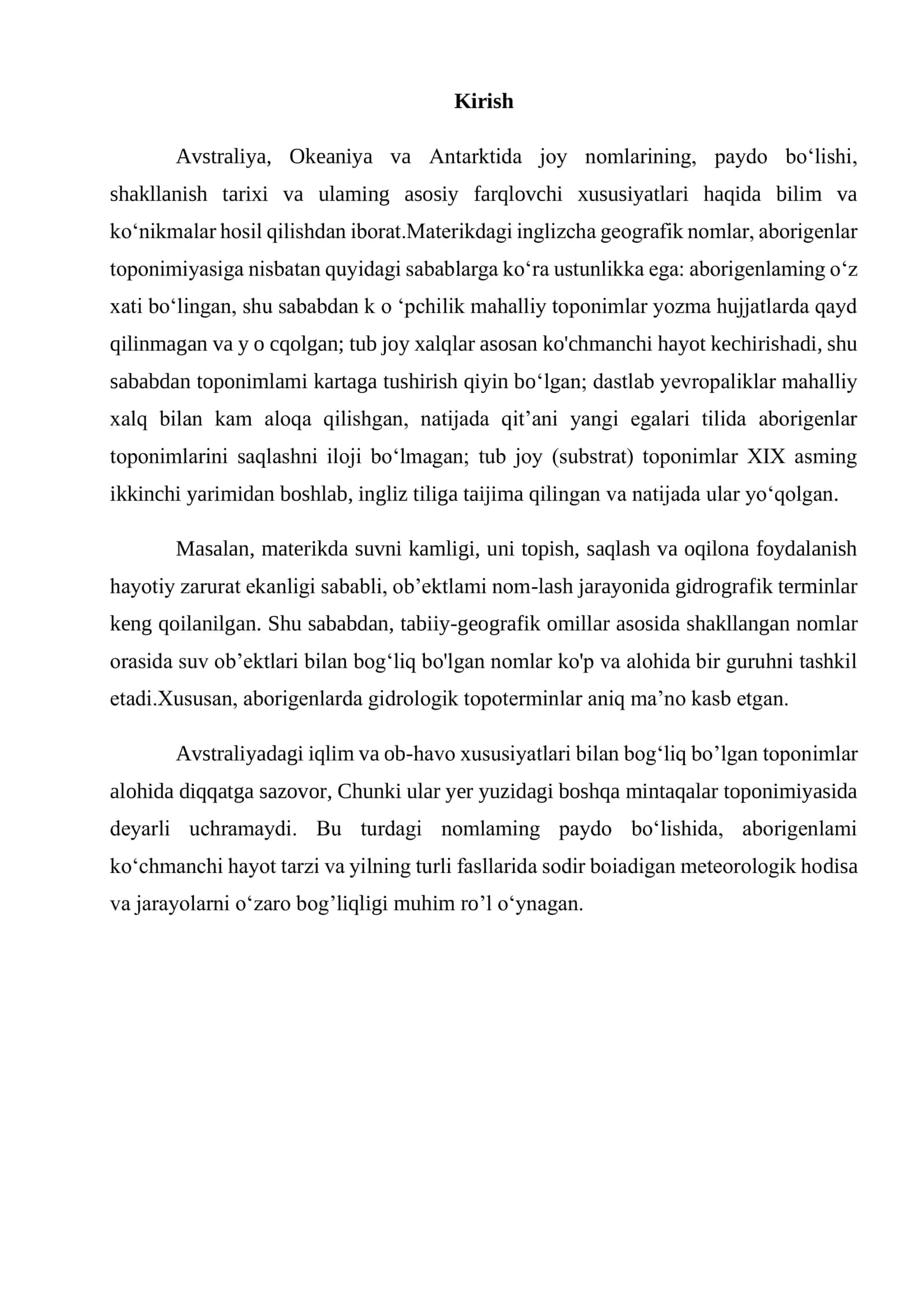 Avstraliya, Okeaniya va Antarktida toponimiyasi 3