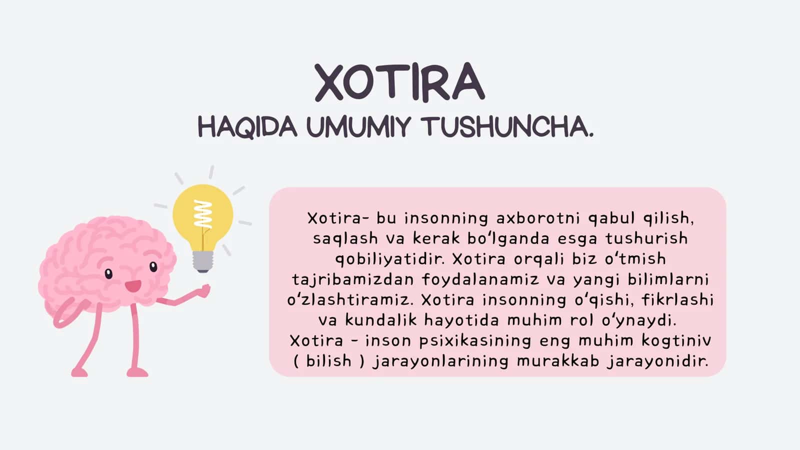 Qisqa va uzoq muddatli xotiralar farqi. 3