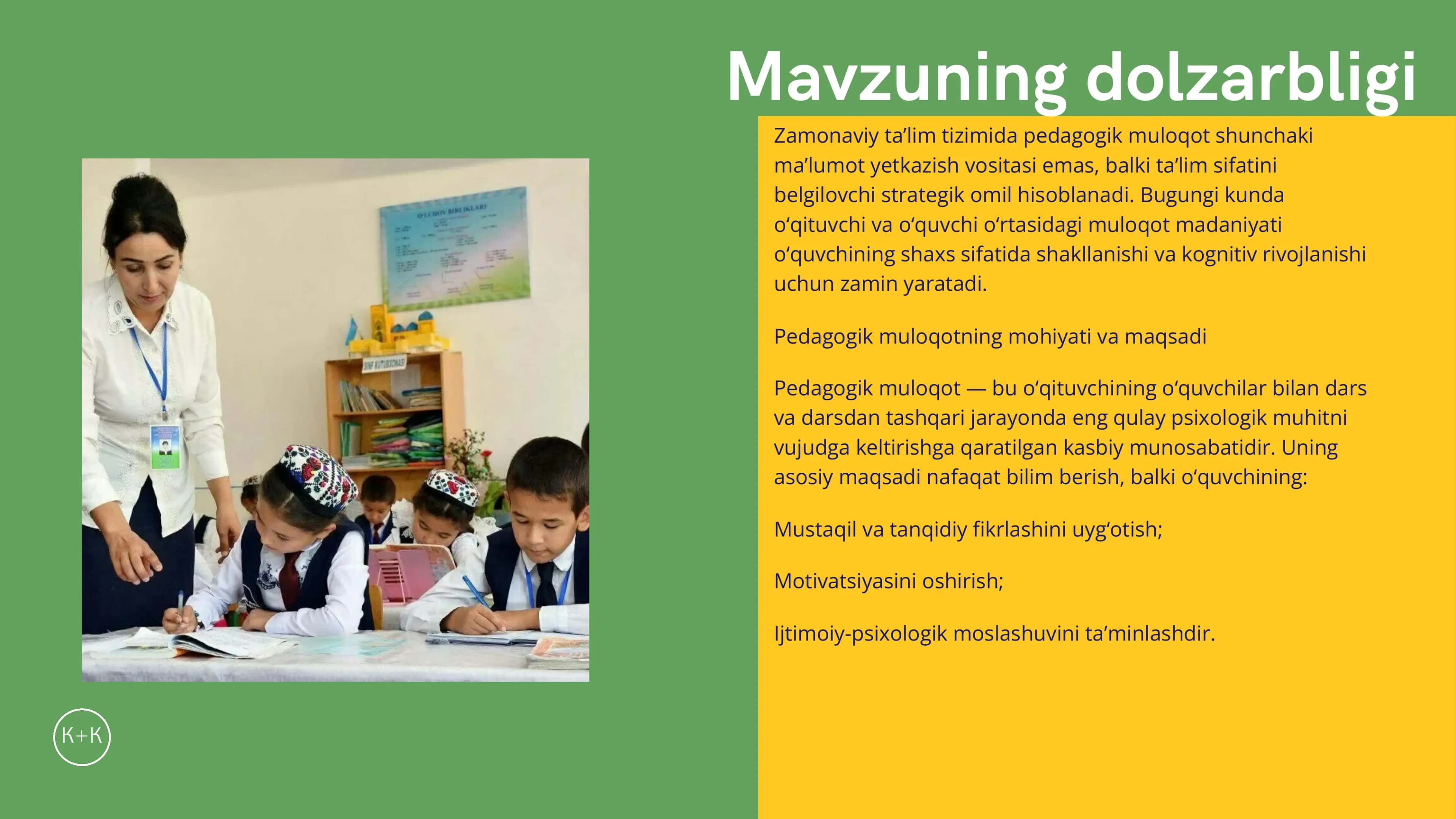 Maktabda pedagog xodimlar va o‘quvchilar o‘rtasida do‘stona munosabat o‘rnatish 3