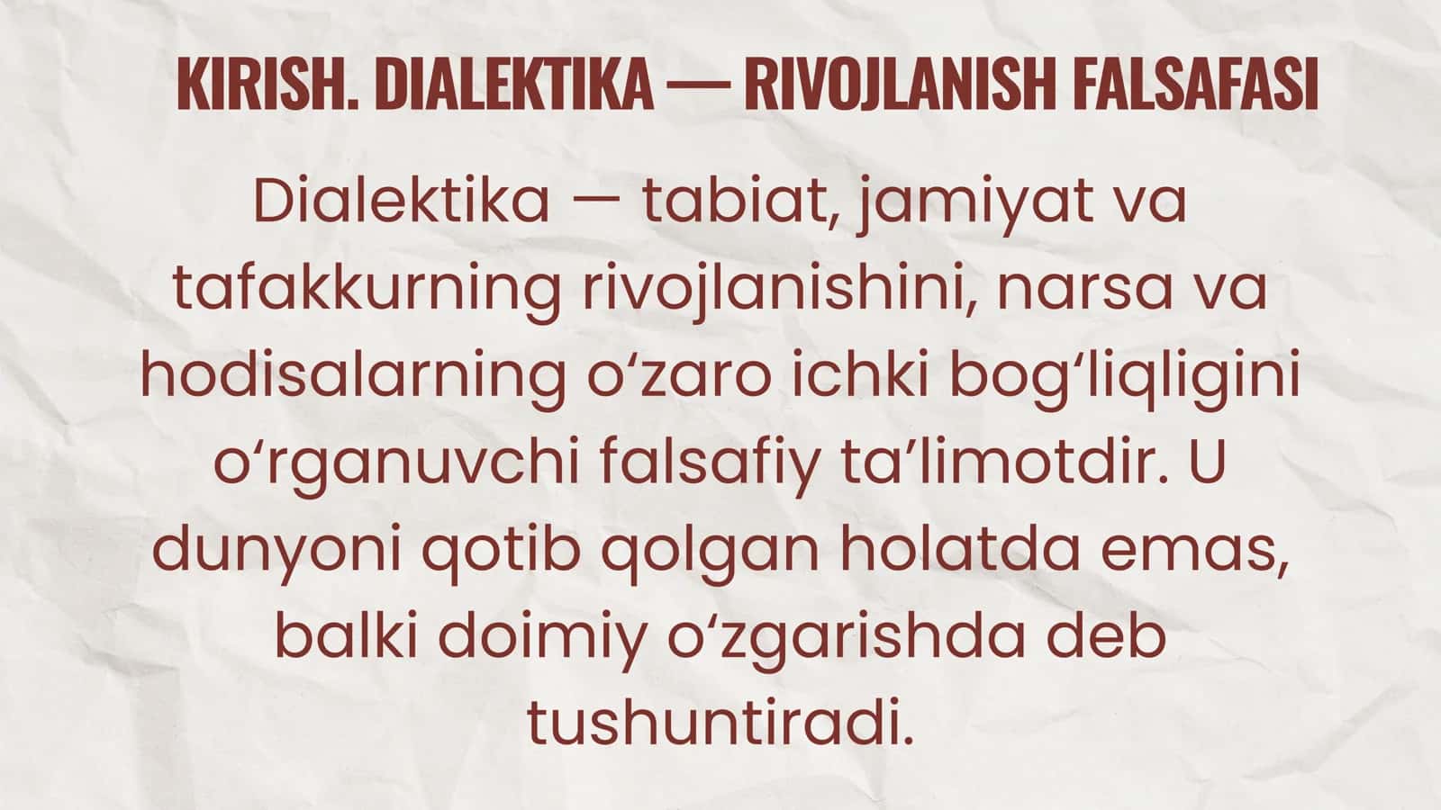 RIVOJLANISH NAZARIYASI (DIALEKTIKA) 3