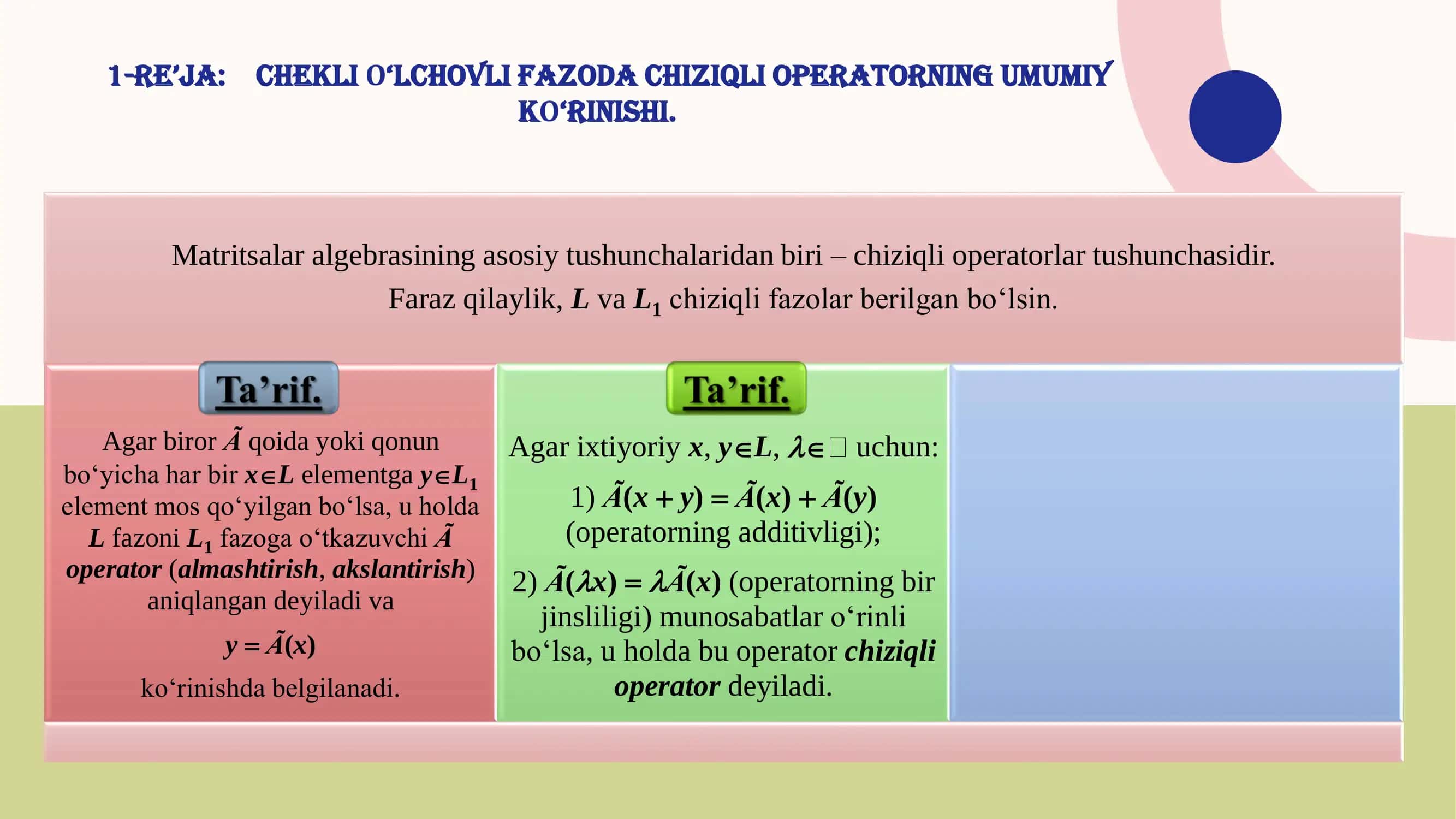 Chiziq operatorlari 3