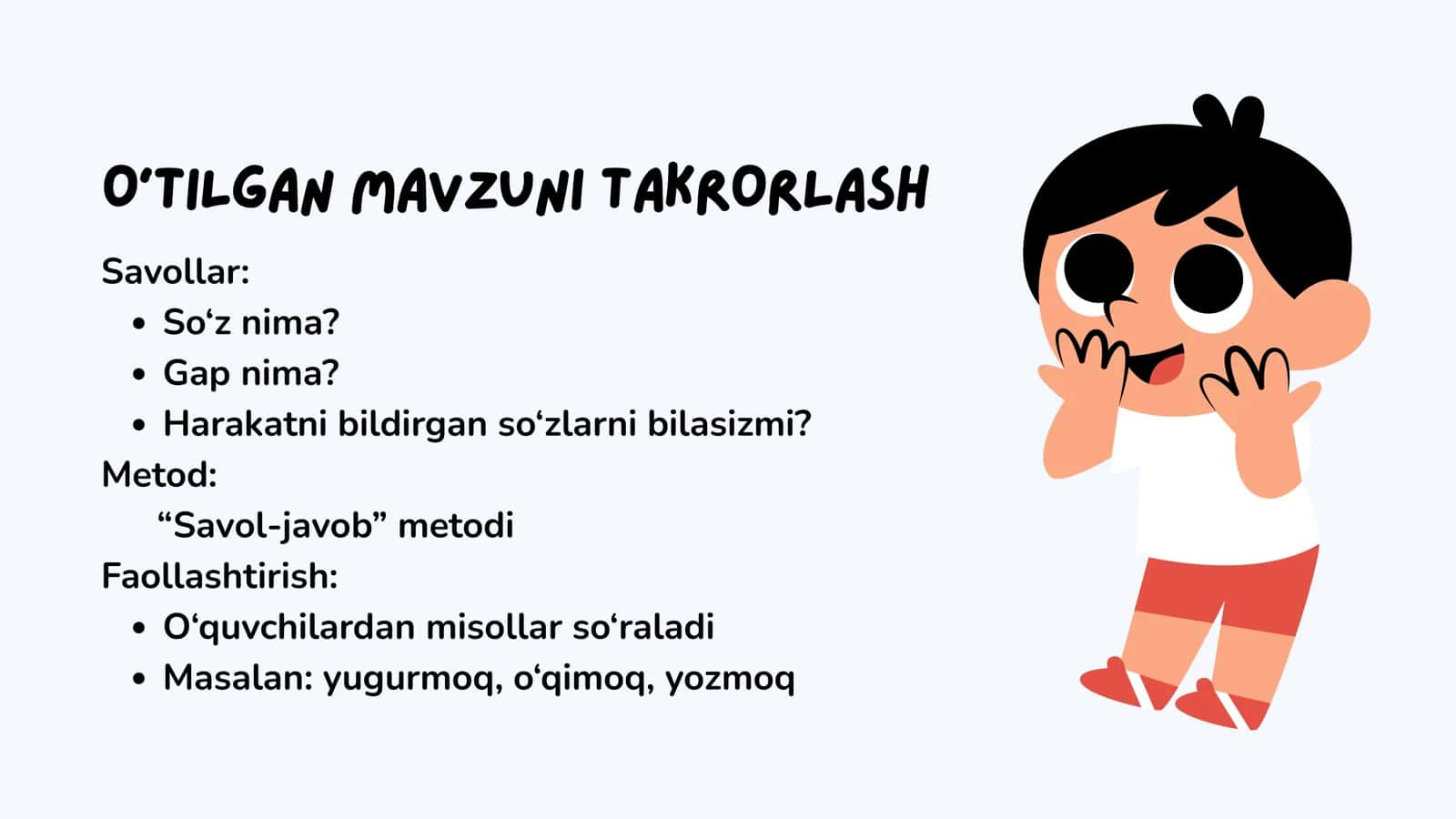O'quvchilarga harakatni bildirgan so'zlarni o'rgatish 3
