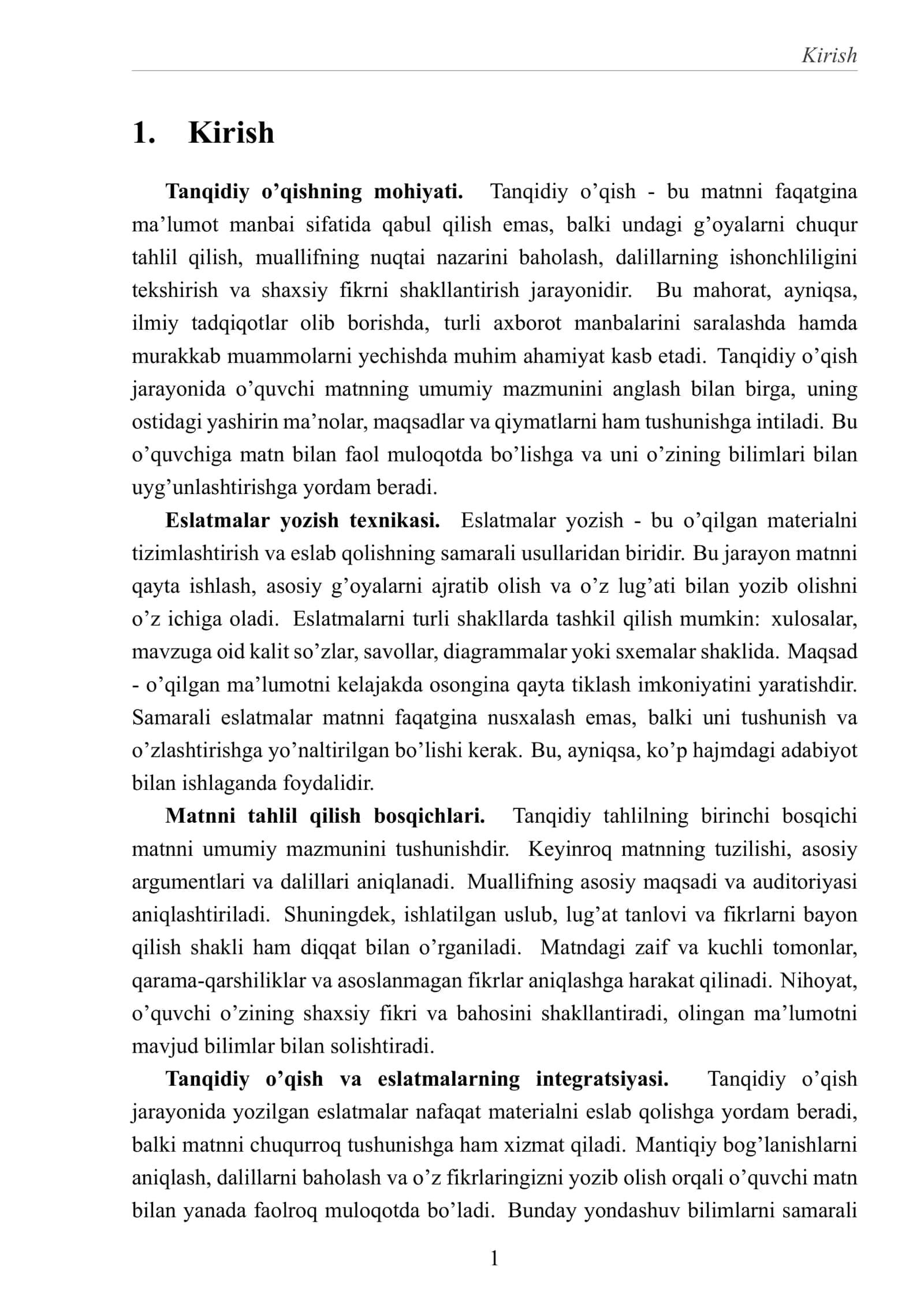 Tanqidiy o’qish va eslatmalar bilan ishlash 3