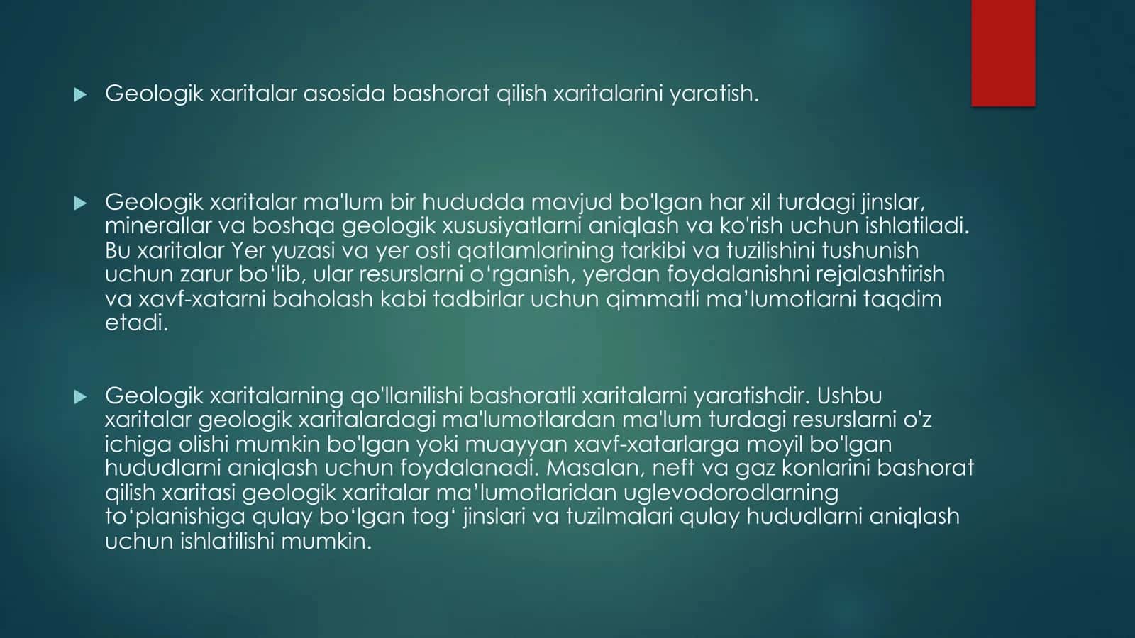 GEOLOGIK XARITALAR ASOSIDA BASHORAT XARITALARINI TUZISH 3