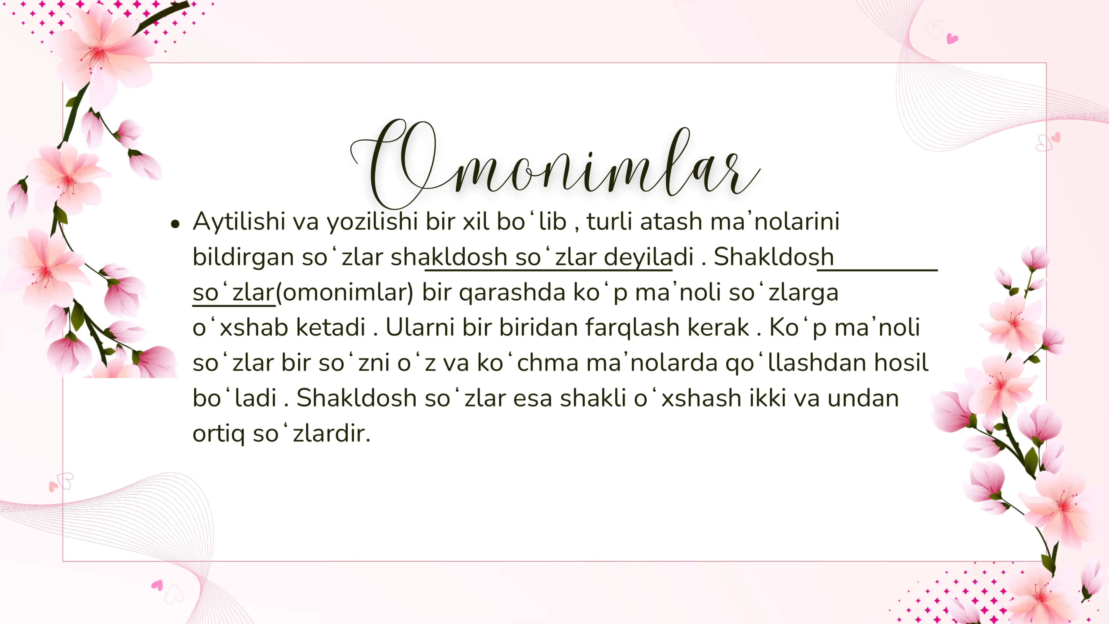 Omonimlar va ularning nutqdagi ahamiyati 3