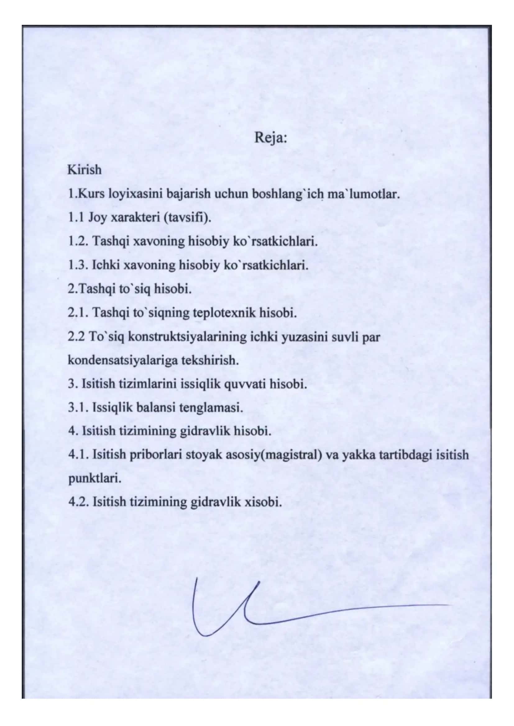 Muhandislik tarmoqlari va uskunalari fanidan KURS ISHI 3