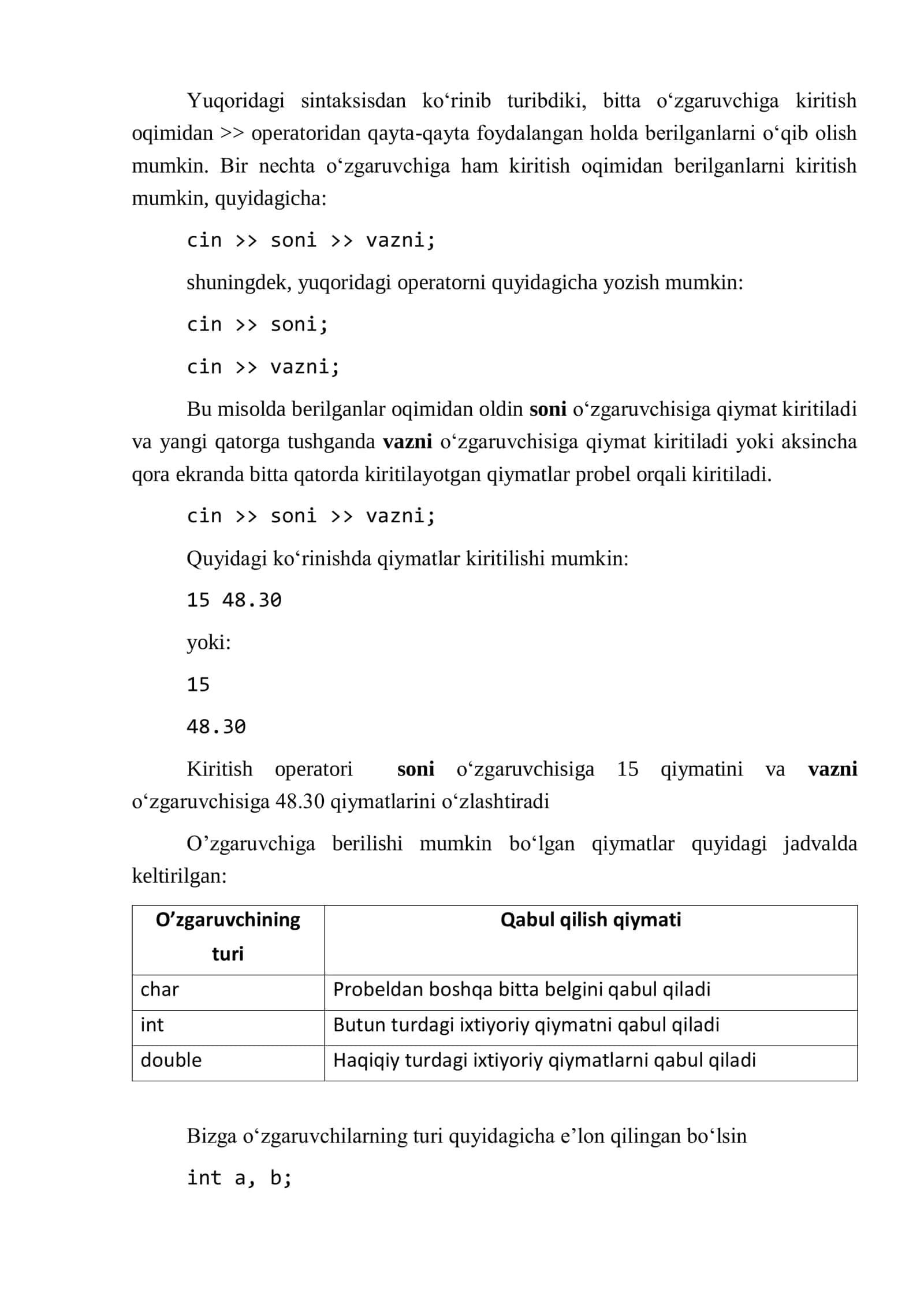 O'qish-yozish oqimlari (cin, cout) 3
