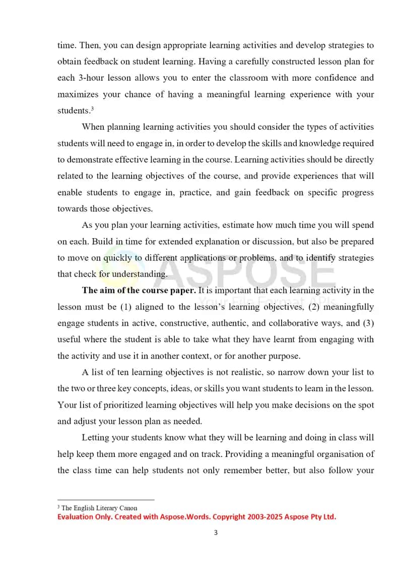 Lesson Plan Controlled Practice 3