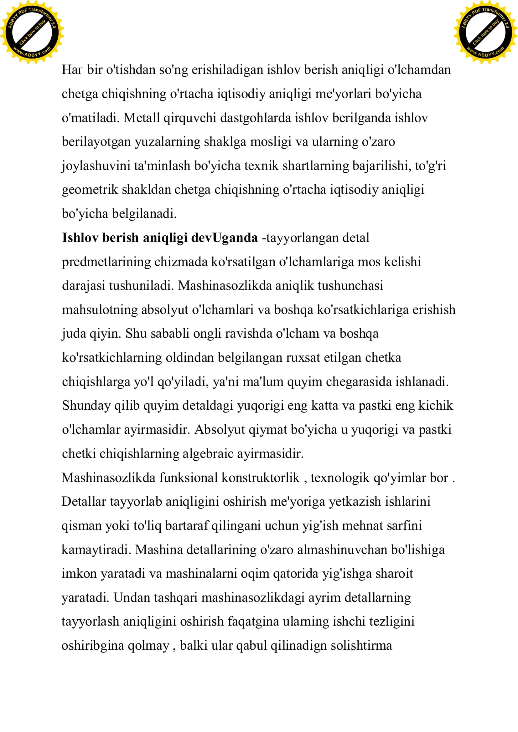 Ishlov berish aniqligi 3