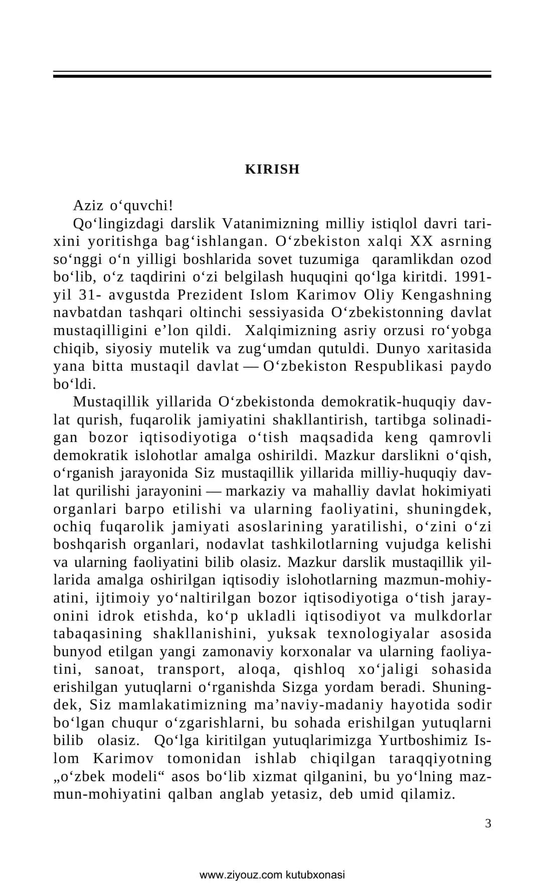 TARIXI, Milliy istiqlol davri 3