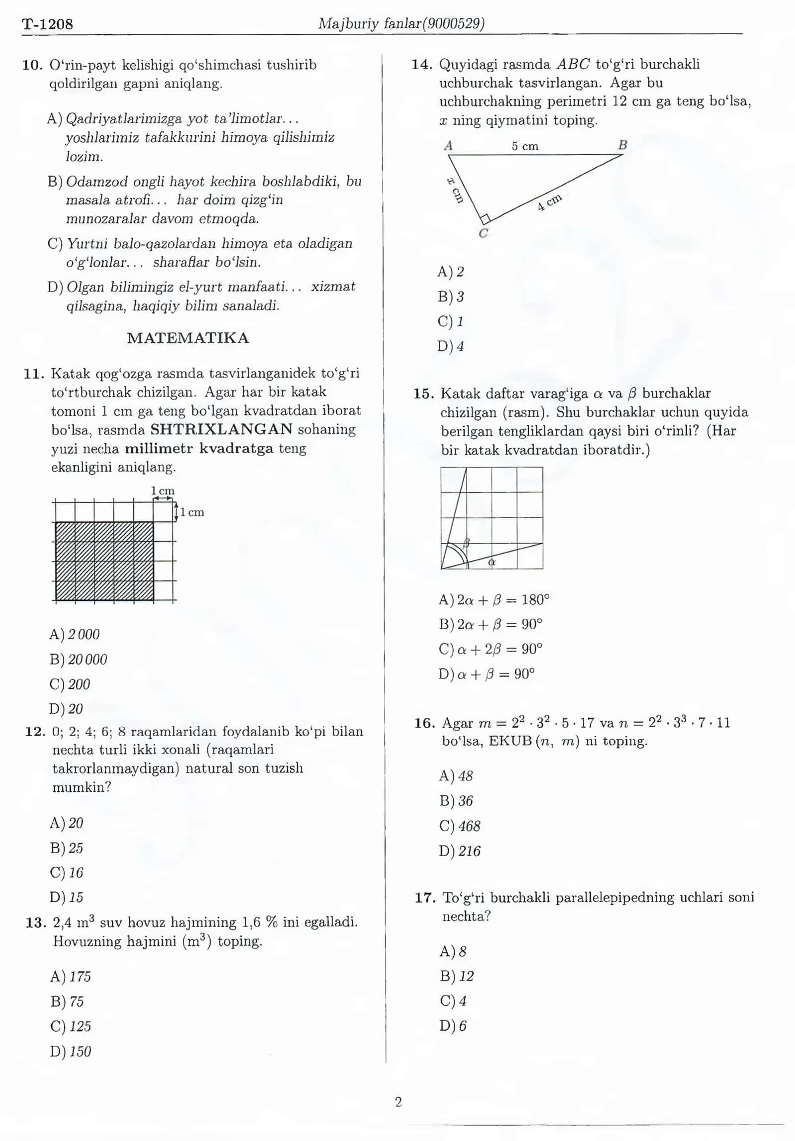 TEST TOPSHIRIQLARI KITOBI 3